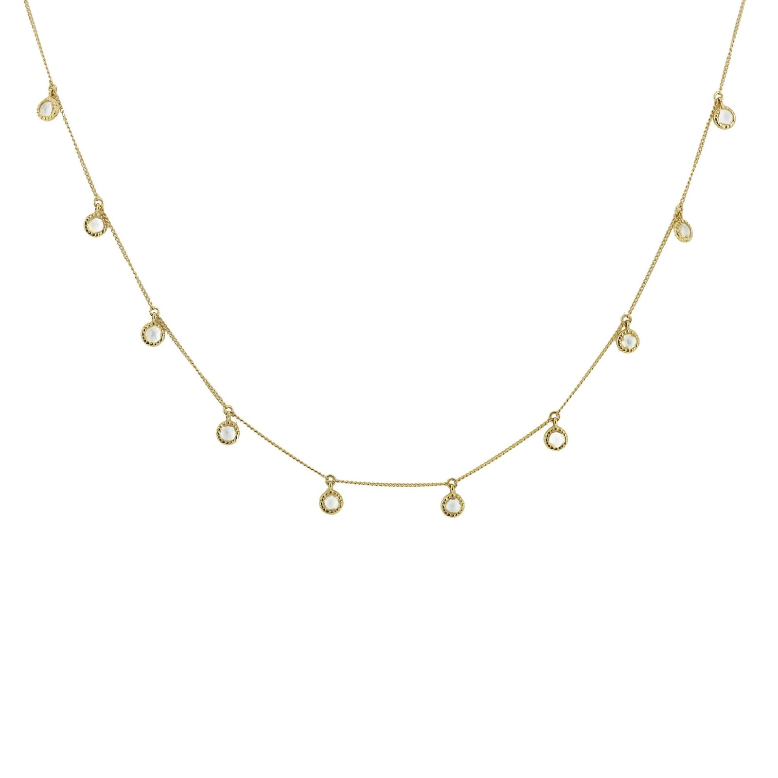 DAINTY LEGACY COLLAR NECKLACE - WHITE TOPAZ & GOLD - SO PRETTY CARA COTTER