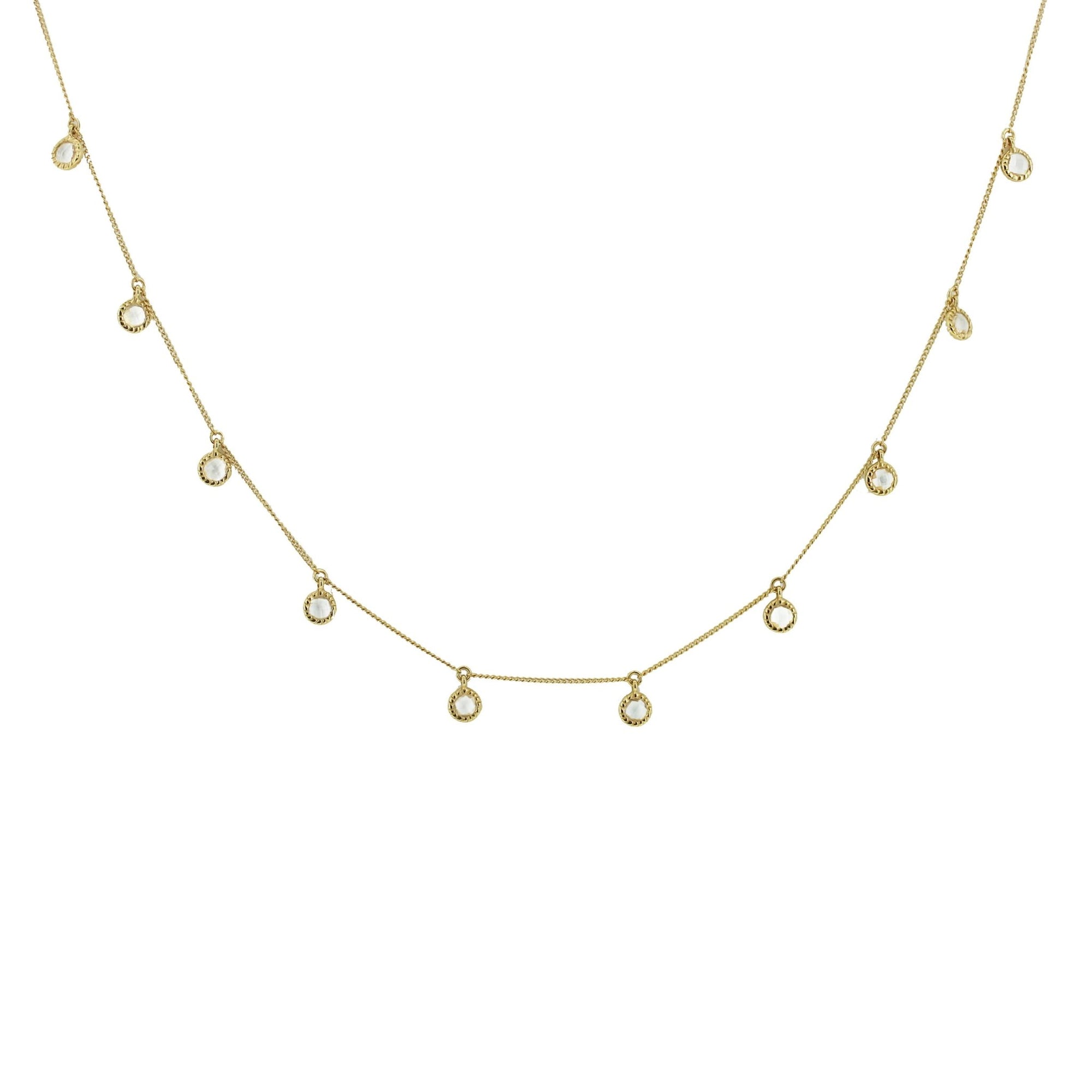 DAINTY LEGACY COLLAR NECKLACE - WHITE TOPAZ & GOLD - SO PRETTY CARA COTTER