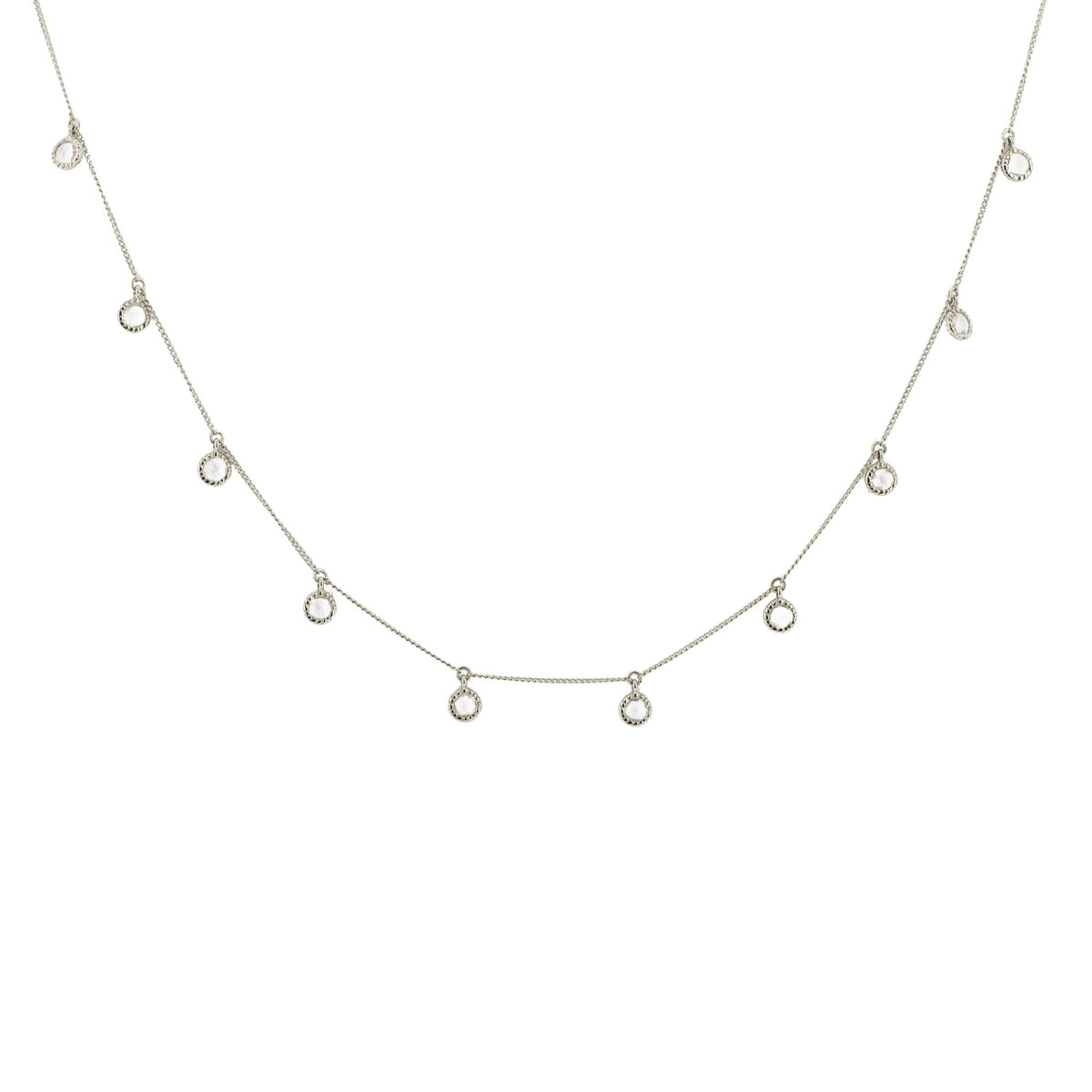 DAINTY LEGACY COLLAR NECKLACE - WHITE TOPAZ &amp; SILVER - SO PRETTY CARA COTTER