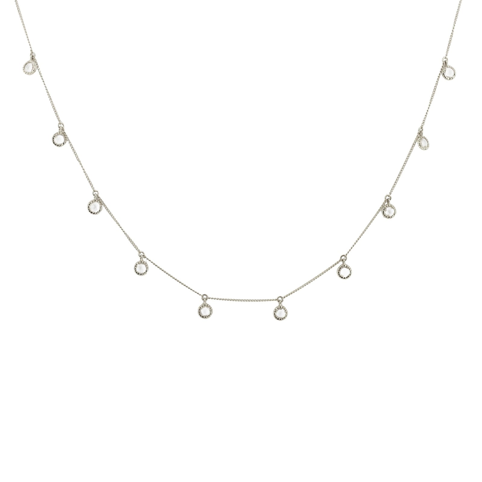 DAINTY LEGACY COLLAR NECKLACE - WHITE TOPAZ & SILVER - SO PRETTY CARA COTTER