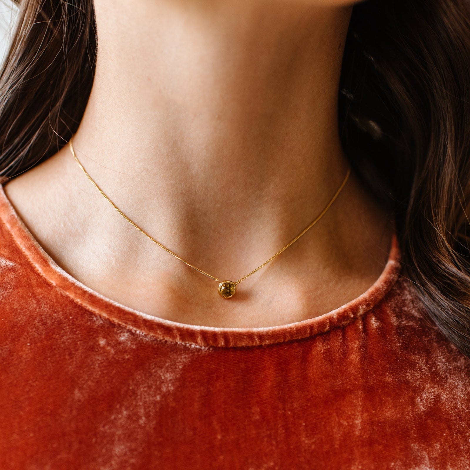 DAINTY LEGACY NECKLACE - CITRINE & GOLD - SO PRETTY CARA COTTER