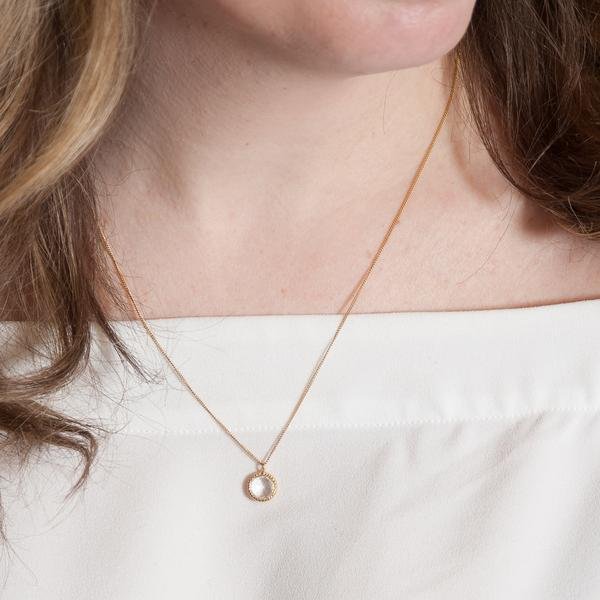 DAINTY LEGACY NECKLACE - WHITE TOPAZ & GOLD - SO PRETTY CARA COTTER
