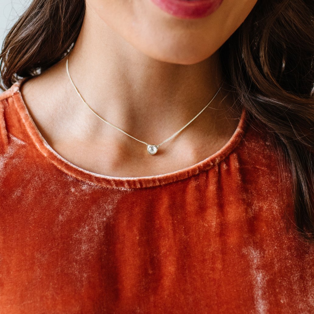 DAINTY LEGACY NECKLACE - WHITE TOPAZ & SILVER - SO PRETTY CARA COTTER