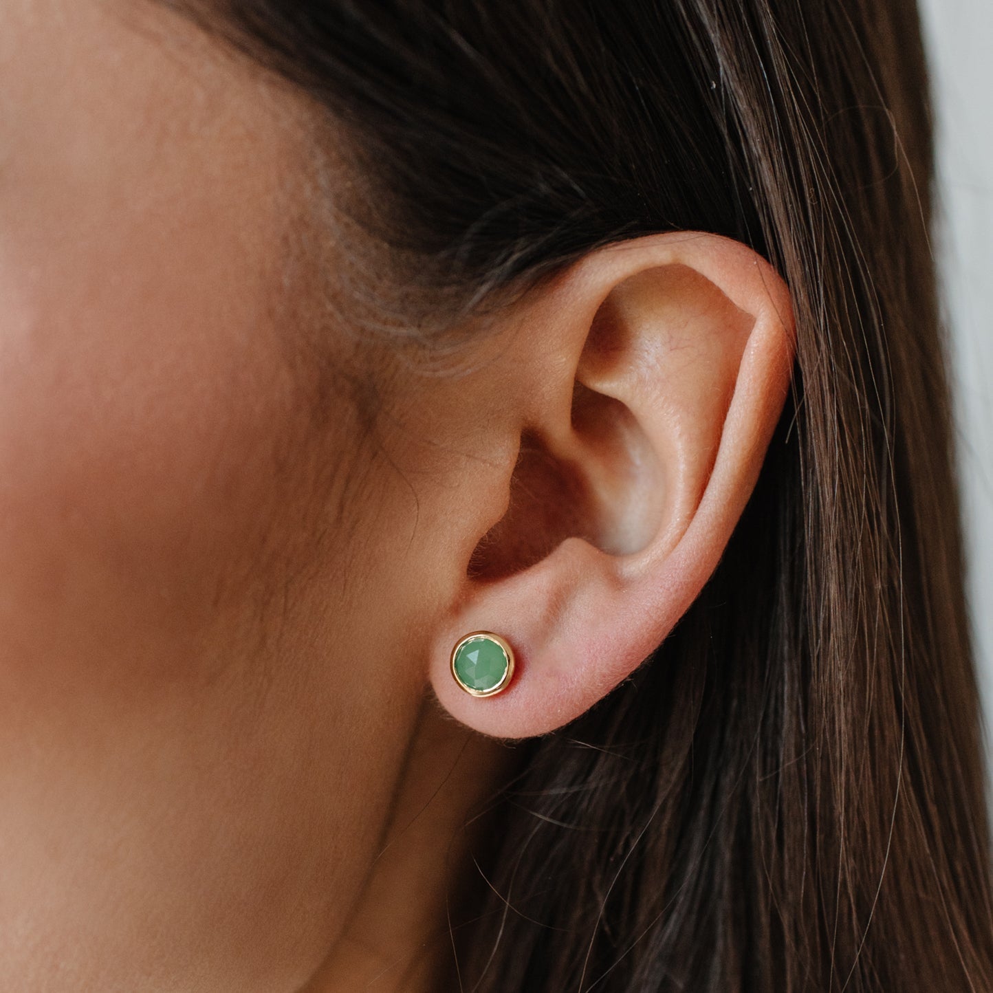 DAINTY LEGACY STUDS - CHRYSOPRASE & GOLD - SO PRETTY CARA COTTER