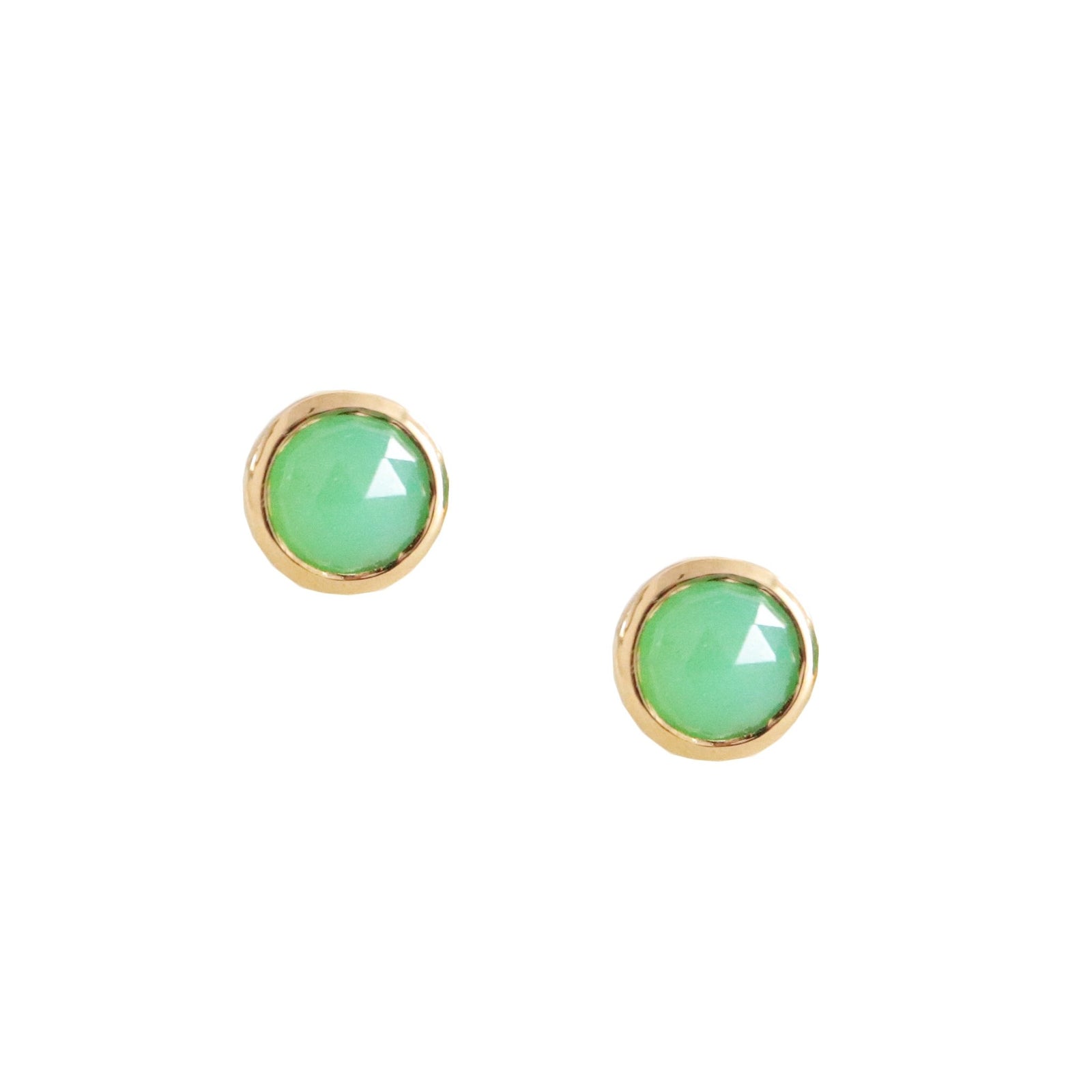 DAINTY LEGACY STUDS - CHRYSOPRASE & GOLD - SO PRETTY CARA COTTER