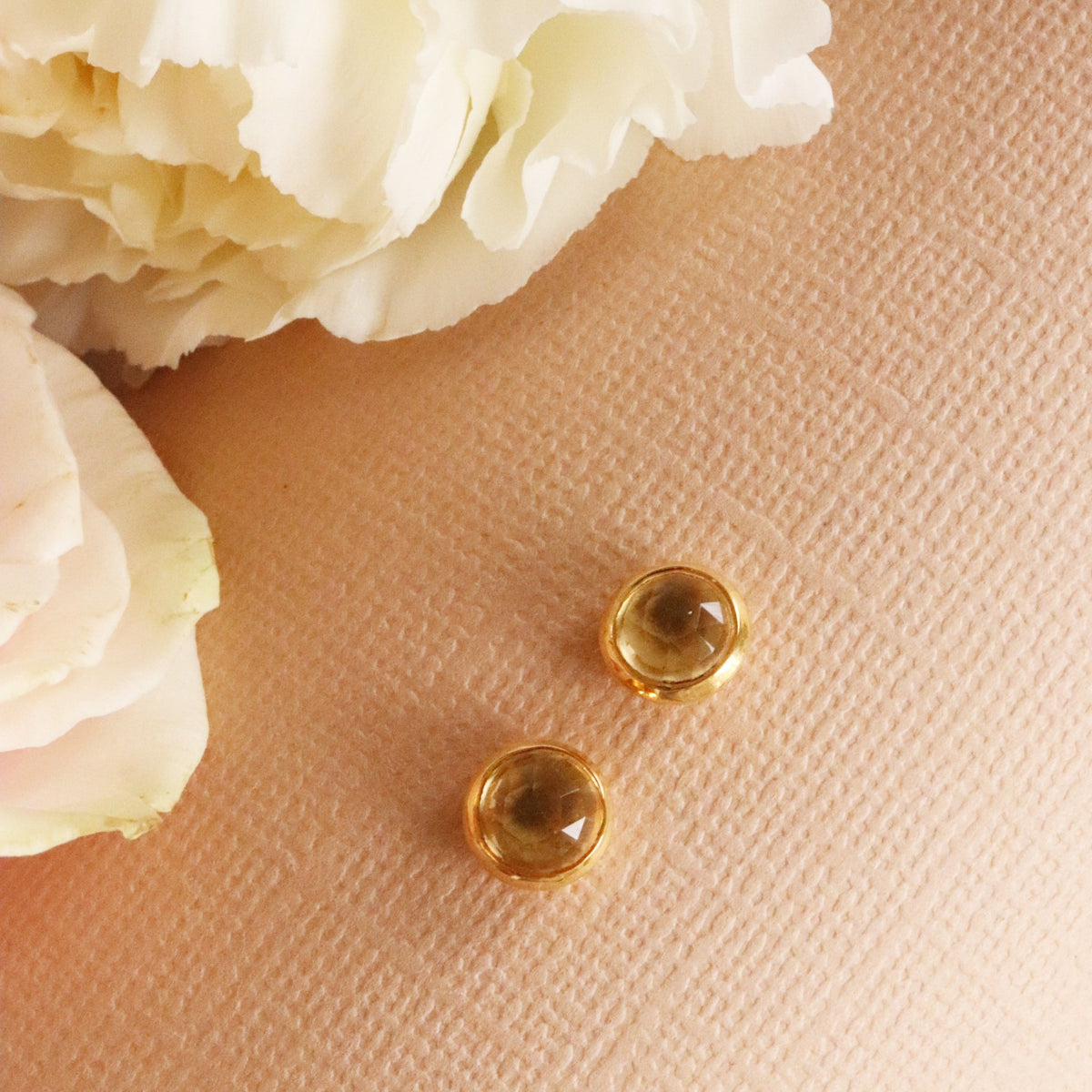 DAINTY LEGACY STUDS - CITRINE &amp; GOLD - SO PRETTY CARA COTTER
