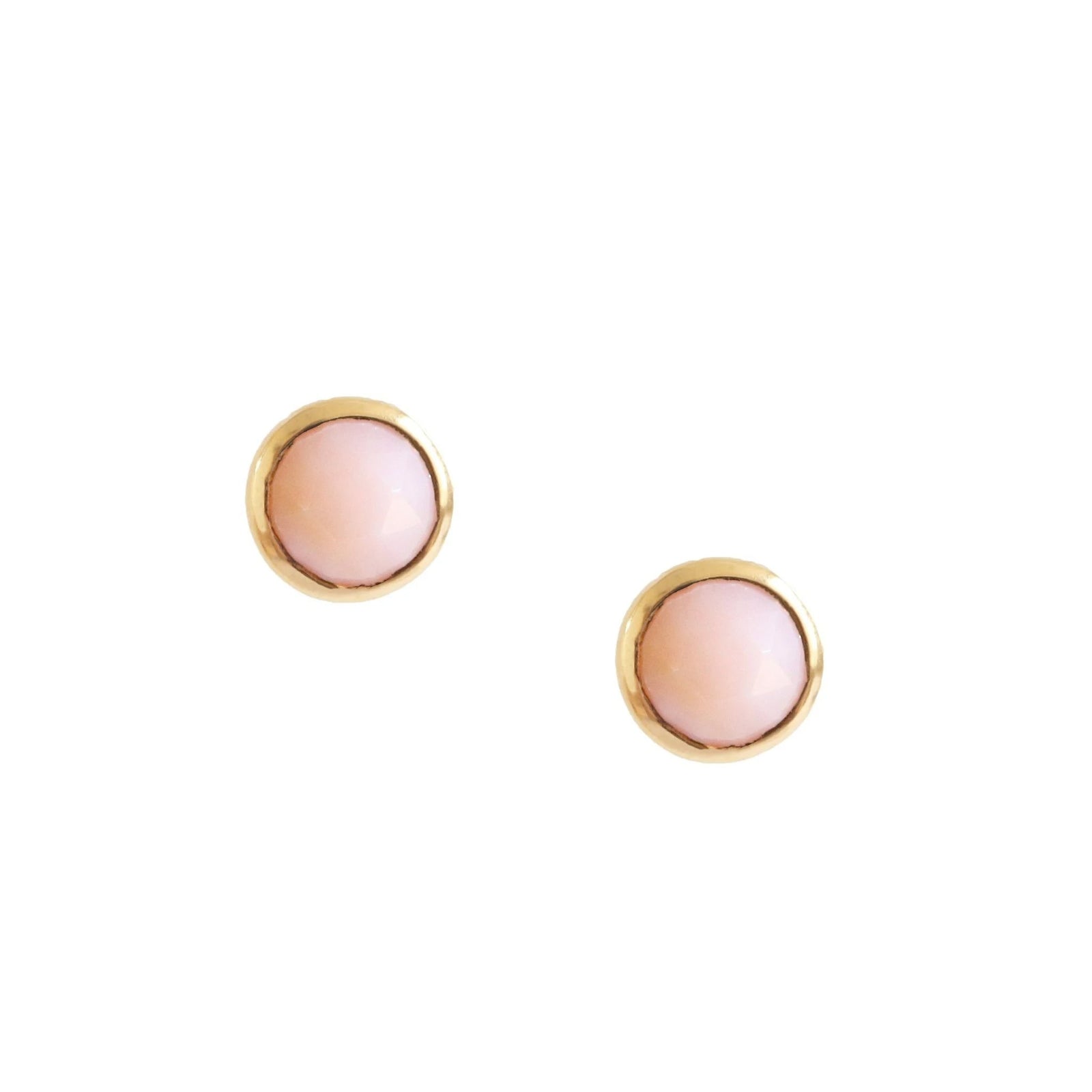 DAINTY LEGACY STUDS - PINK OPAL & GOLD - SO PRETTY CARA COTTER