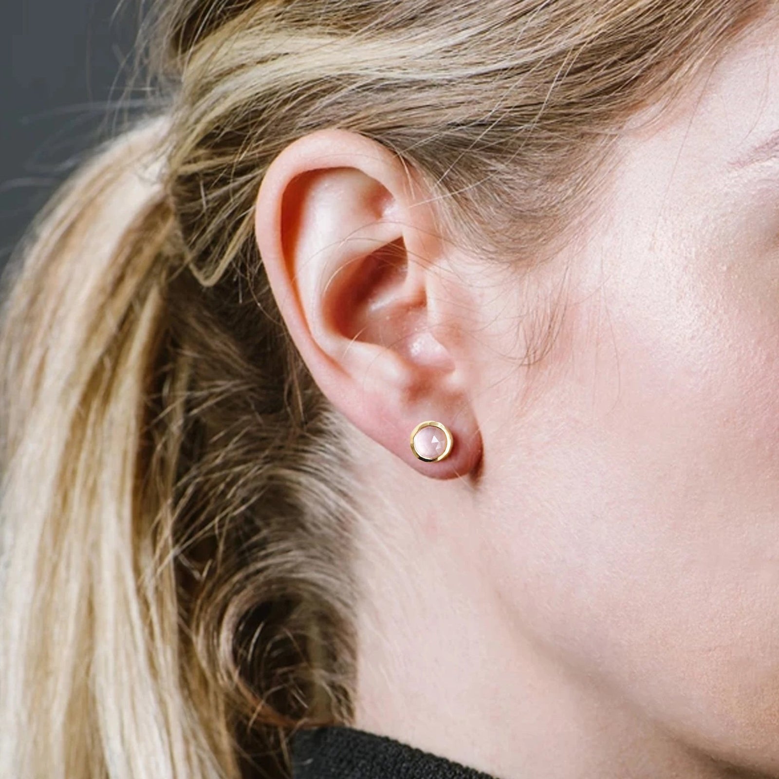 DAINTY LEGACY STUDS - PINK QUARTZ & GOLD - SO PRETTY CARA COTTER