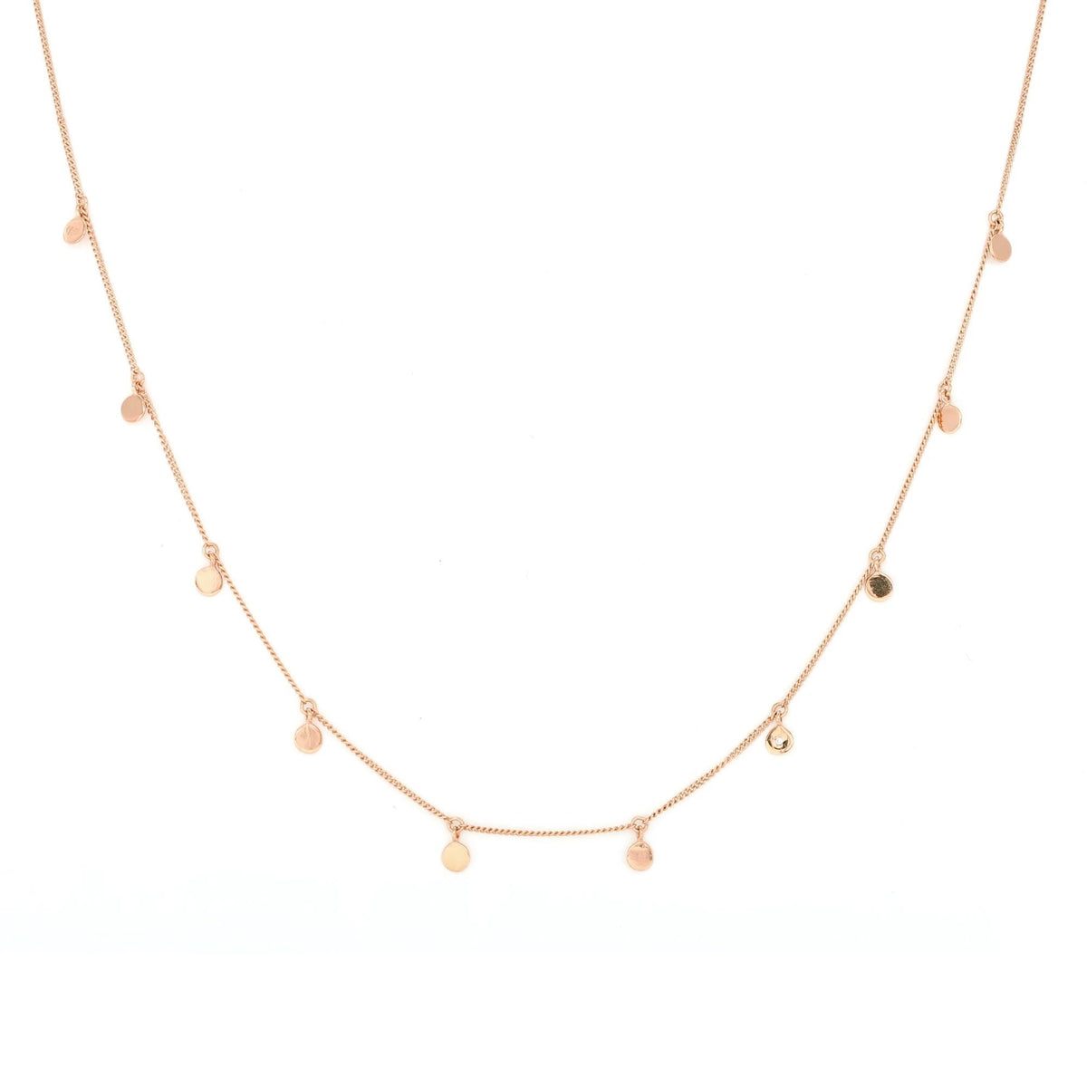 DAINTY POISE DISK NECKLACE - CUBIC ZIRCONIA &amp; ROSE GOLD - SO PRETTY CARA COTTER