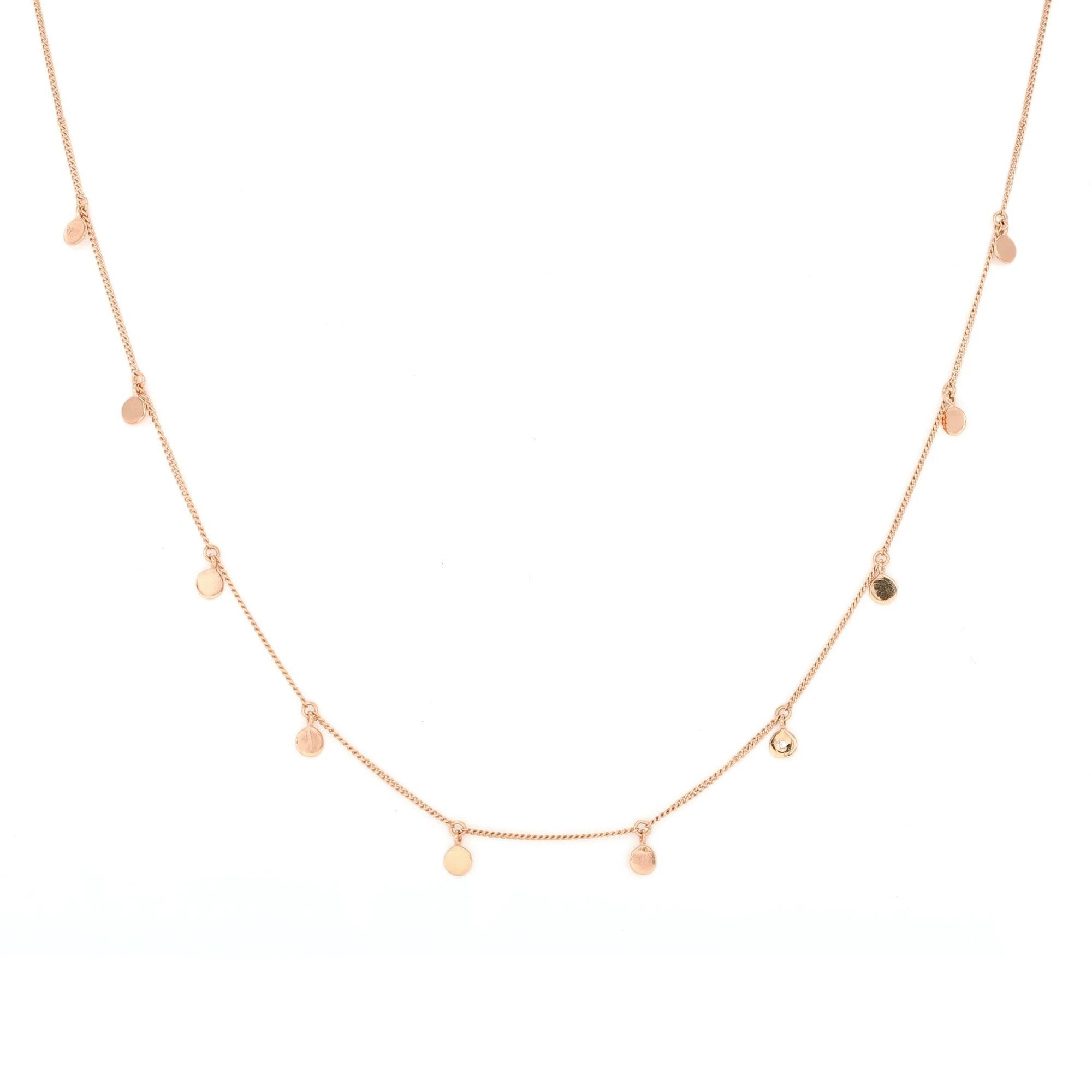 DAINTY POISE DISK NECKLACE - CUBIC ZIRCONIA & ROSE GOLD - SO PRETTY CARA COTTER