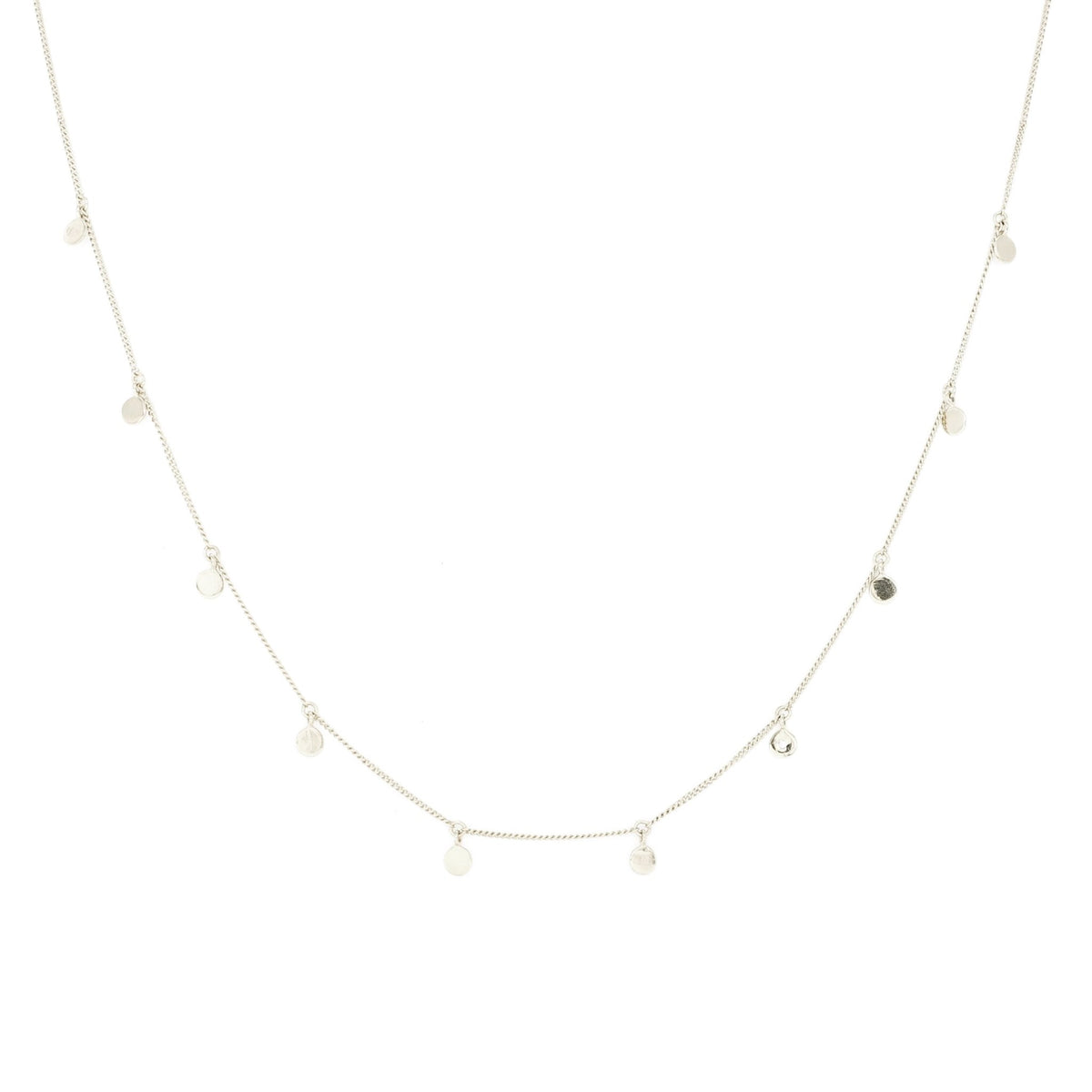 DAINTY POISE DISK NECKLACE - CUBIC ZIRCONIA &amp; SILVER - SO PRETTY CARA COTTER