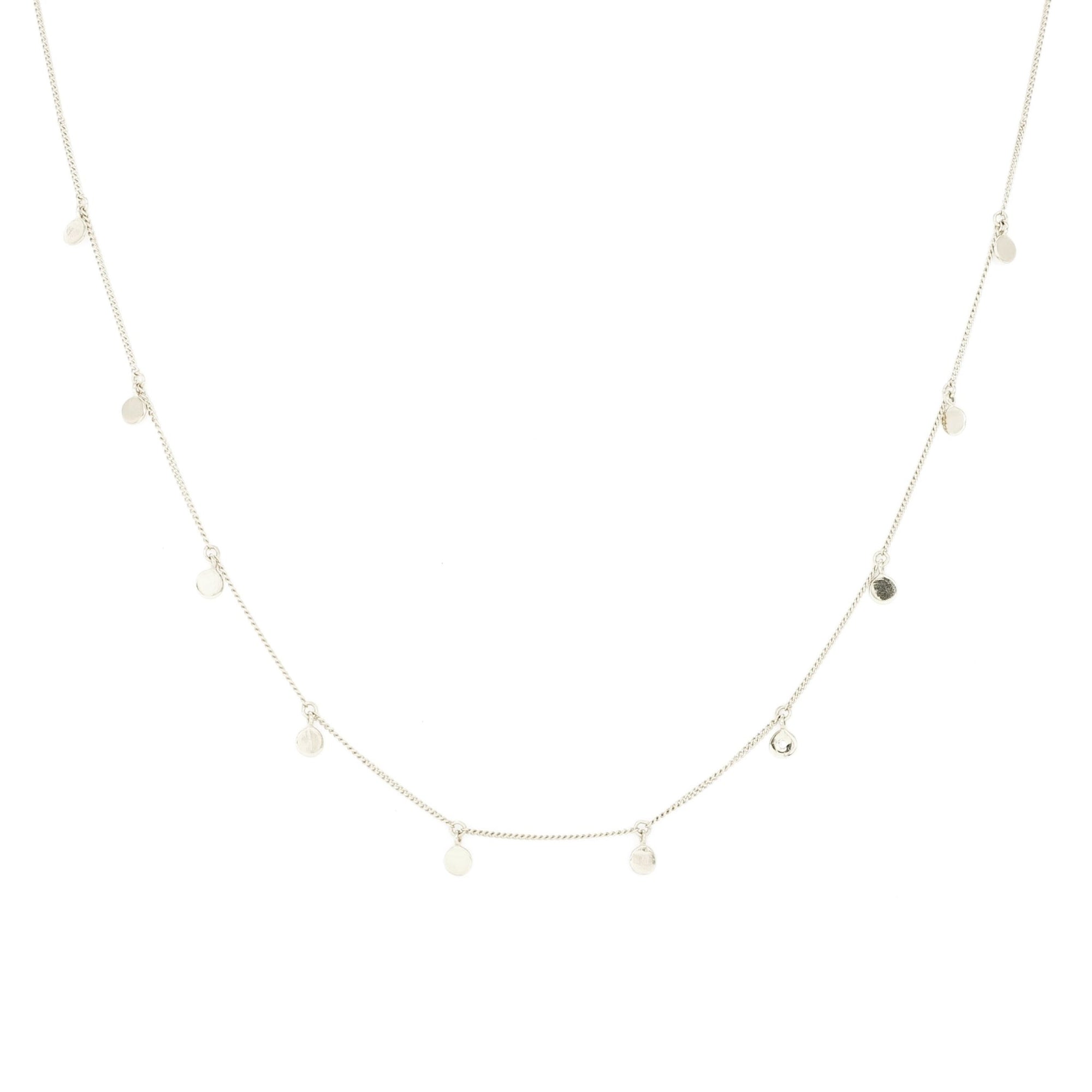 DAINTY POISE DISK NECKLACE - CUBIC ZIRCONIA & SILVER - SO PRETTY CARA COTTER