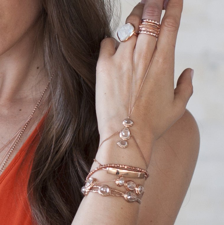DARING RING - RAINBOW MOONSTONE &amp; ROSE GOLD - SO PRETTY CARA COTTER