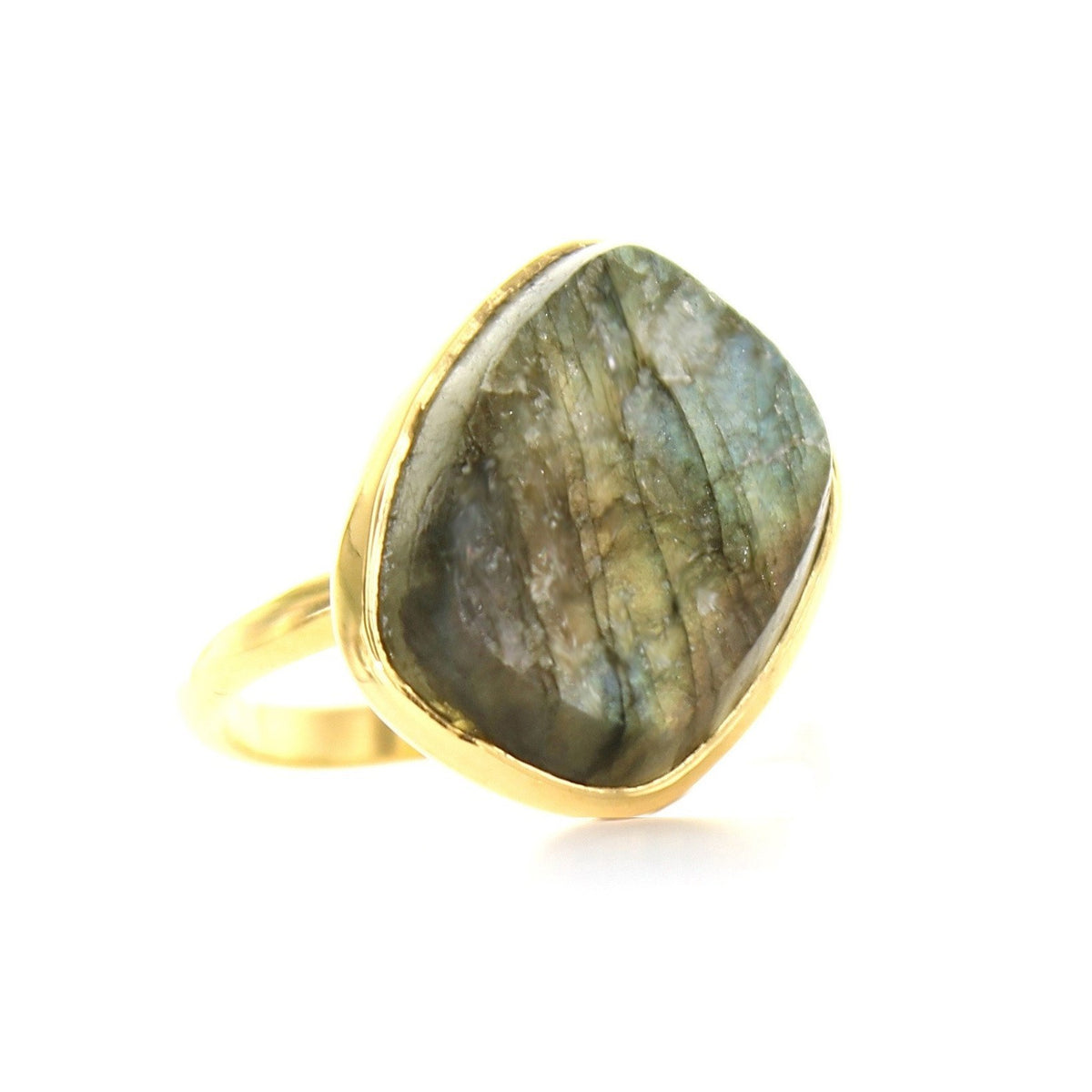 DARING RING - RAW LABRADORITE &amp; GOLD - SO PRETTY CARA COTTER