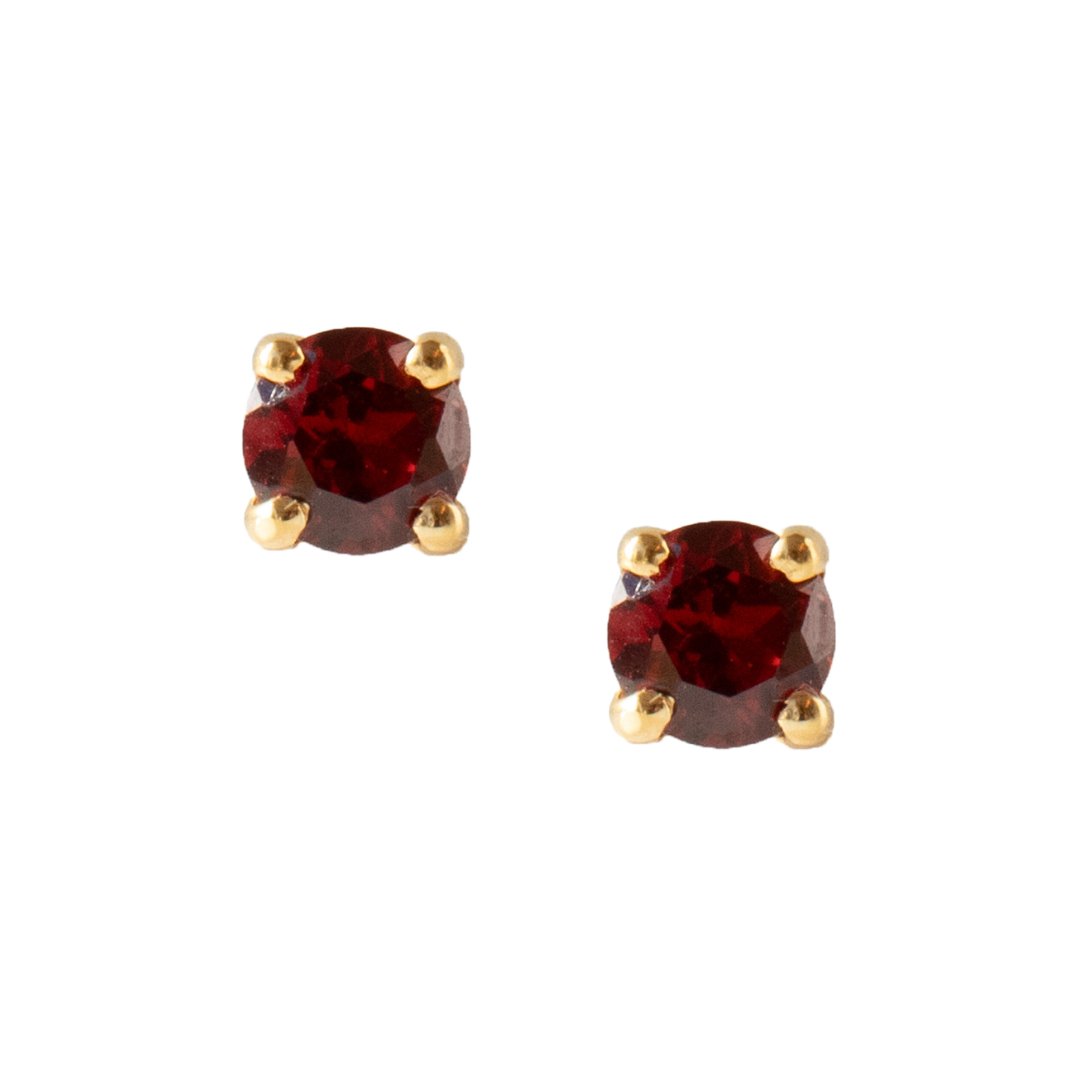 DAY 1 - LOVE SOLITAIRE STUDS - GARNET &amp; GOLD - SO PRETTY CARA COTTER