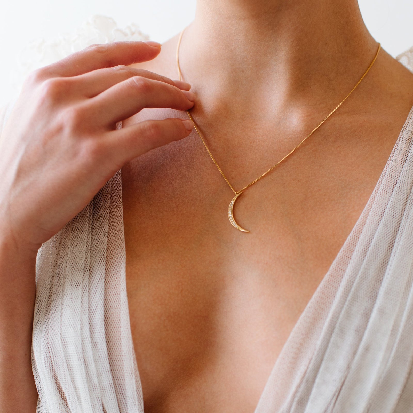 DAY 1 - MINI DREAM LUNA NECKLACE - GOLD, ROSE GOLD, OR SILVER - SO PRETTY CARA COTTER