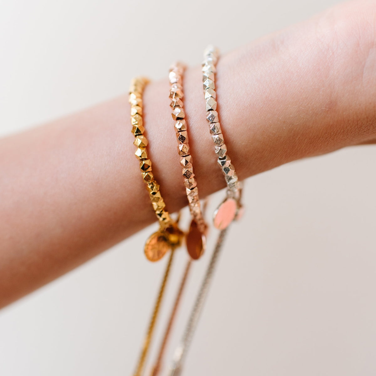 DAY 10 - POISE NUGGET ADJUSTABLE BRACELET - GOLD, ROSE GOLD, OR SILVER - SO PRETTY CARA COTTER