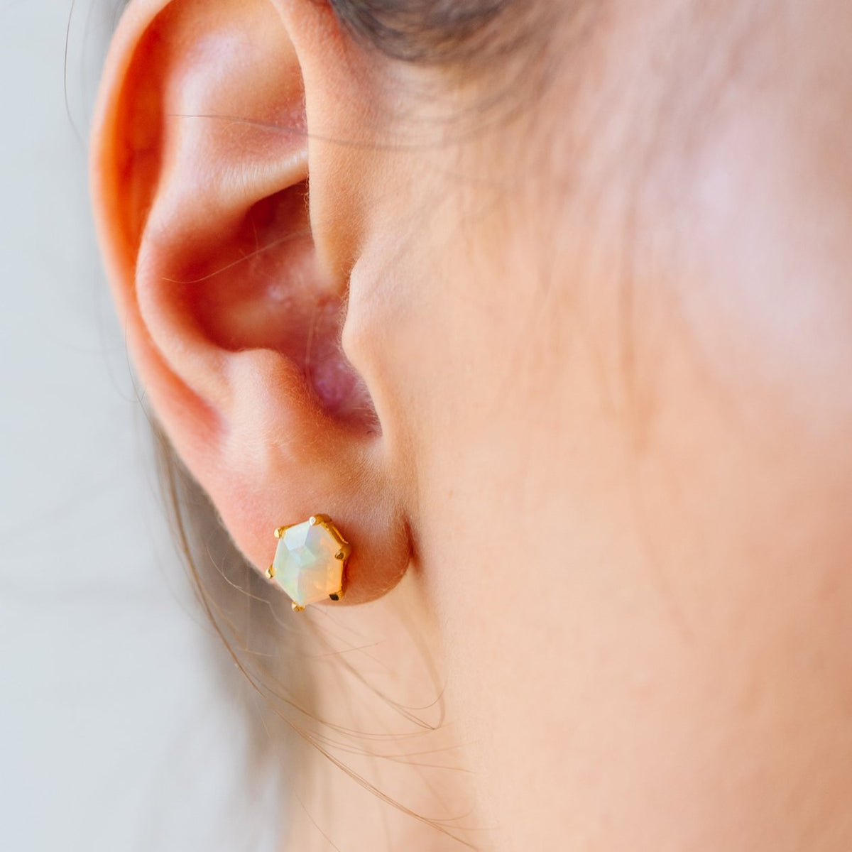 DAY 12 - Mini Honour Stud Earrings - Australian Opal &amp; Gold - SO PRETTY CARA COTTER