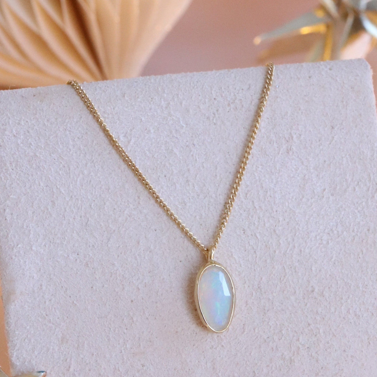 DAY 12 - TINY PROTECT OVAL PENDANT - AUSTRALIAN OPAL &amp; GOLD - SO PRETTY CARA COTTER