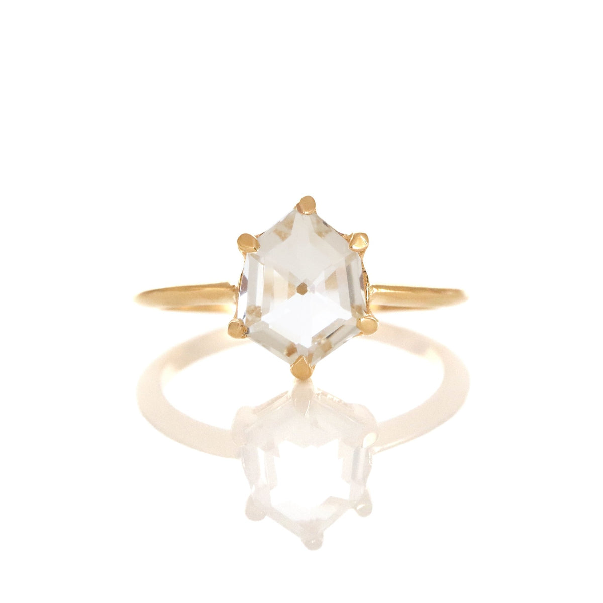 DAY 2 - MINI HONOUR SHIELD RING- WHITE TOPAZ &amp; GOLD - SO PRETTY CARA COTTER