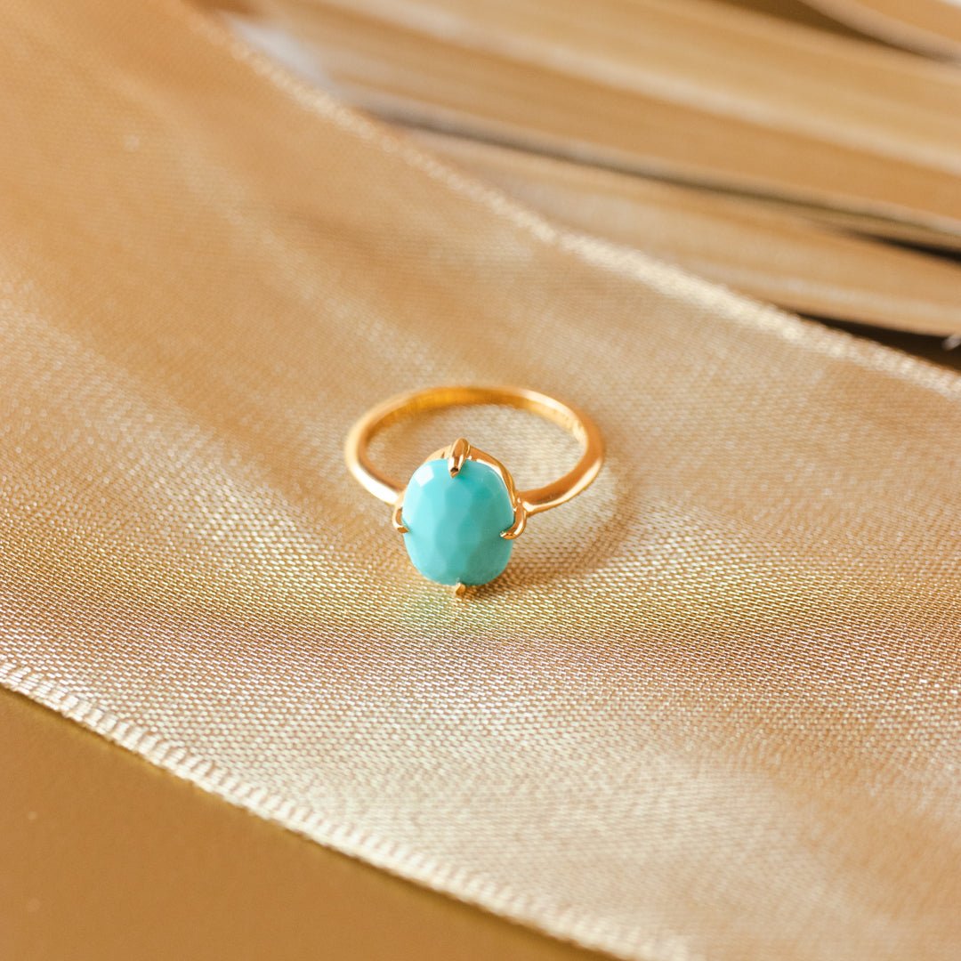 DAY 3 - KIND OVAL RING - TURQUOISE &amp; GOLD - SO PRETTY CARA COTTER