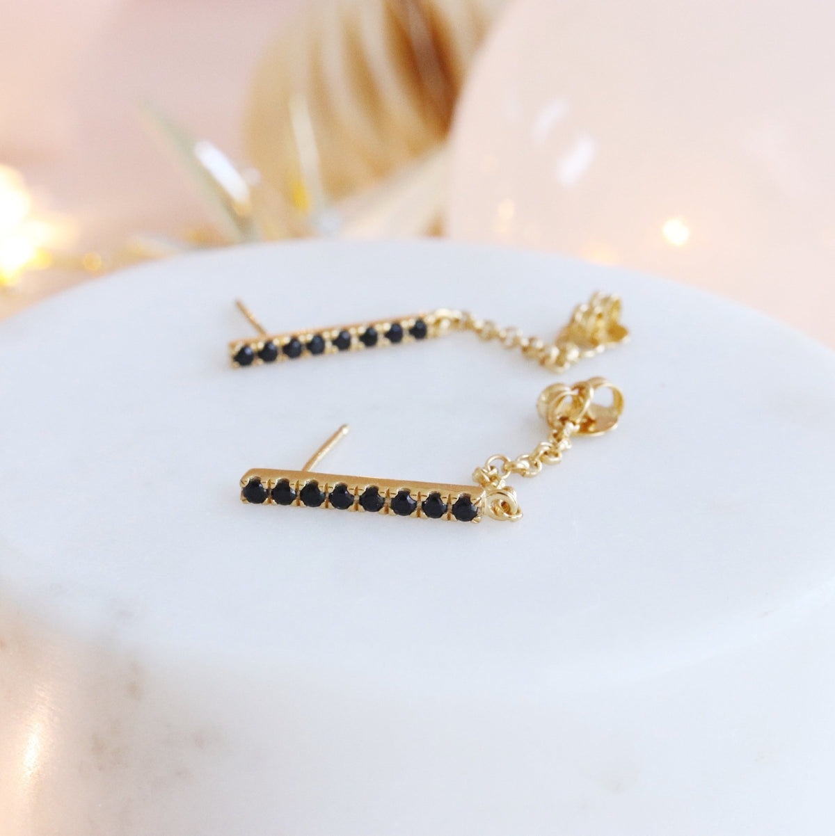 DAY 7 - LOVE BAR EARRNGS - BLACK ONYX &amp; GOLD - SO PRETTY CARA COTTER