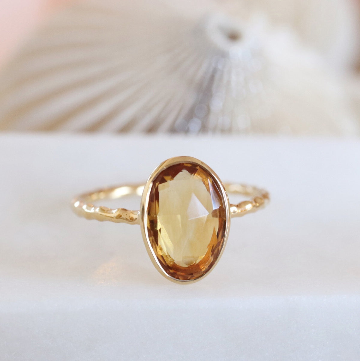 DAY 7 - Protect Oval Ring - Citrine &amp; Gold - SO PRETTY CARA COTTER