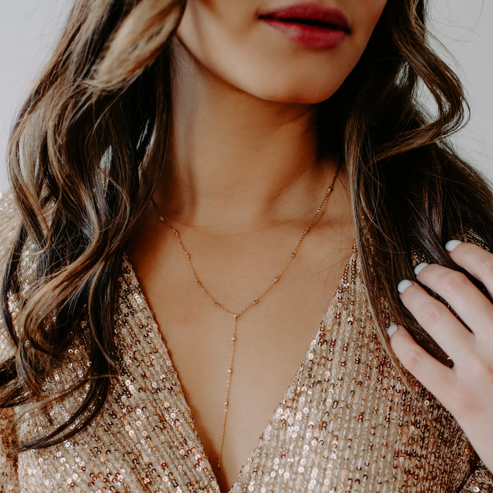 DAY 8 - DAINTY RADIANT LARIAT NECKLACE - CUBIC ZIRCONIA - SO PRETTY CARA COTTER