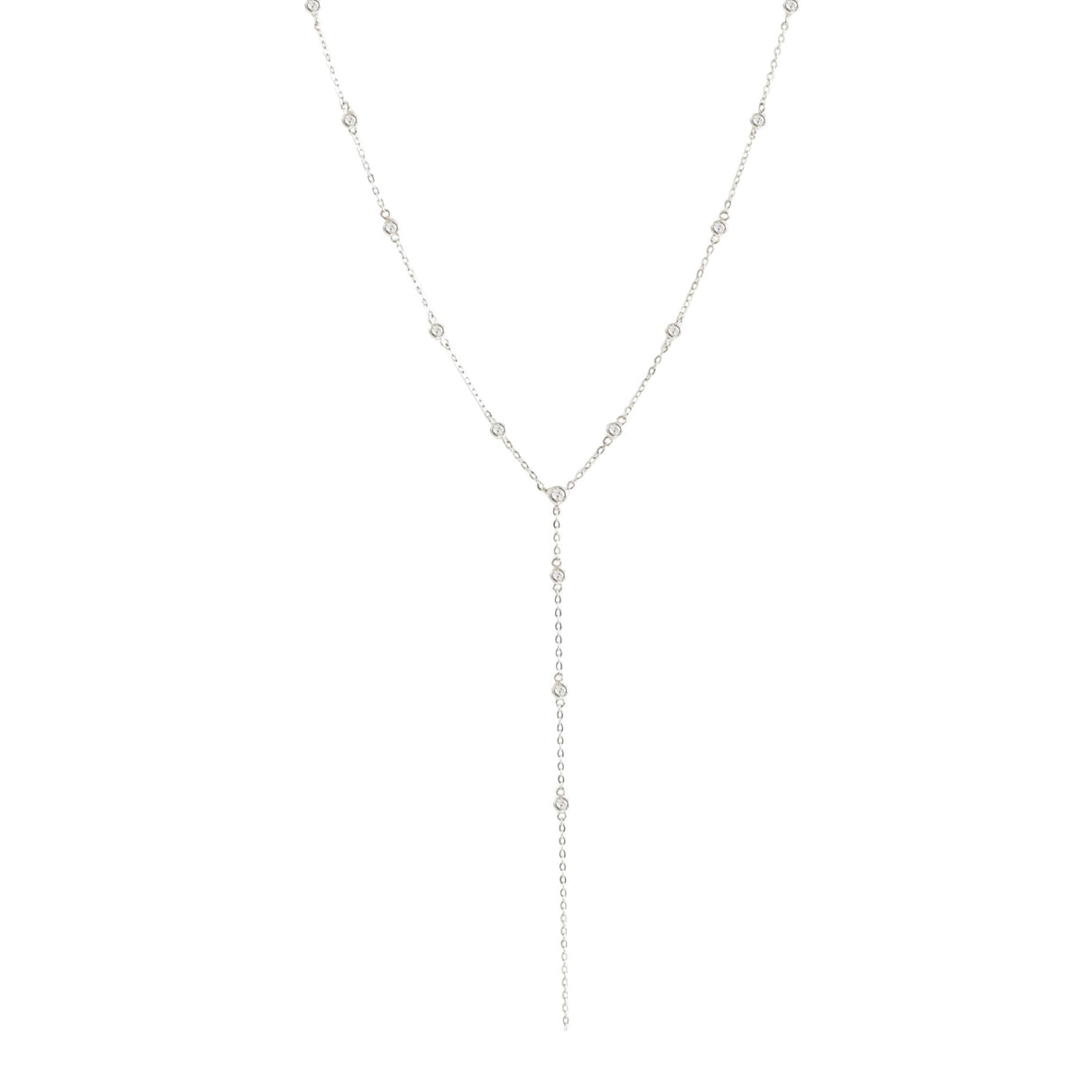 DAY 8 - DAINTY RADIANT LARIAT NECKLACE - CUBIC ZIRCONIA - SO PRETTY CARA COTTER