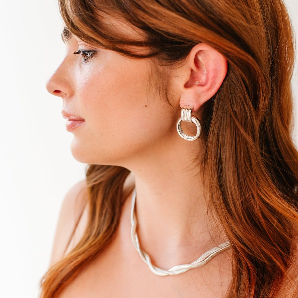 FEARLESS ARC STATEMENT HOOPS - SILVER - SO PRETTY CARA COTTER