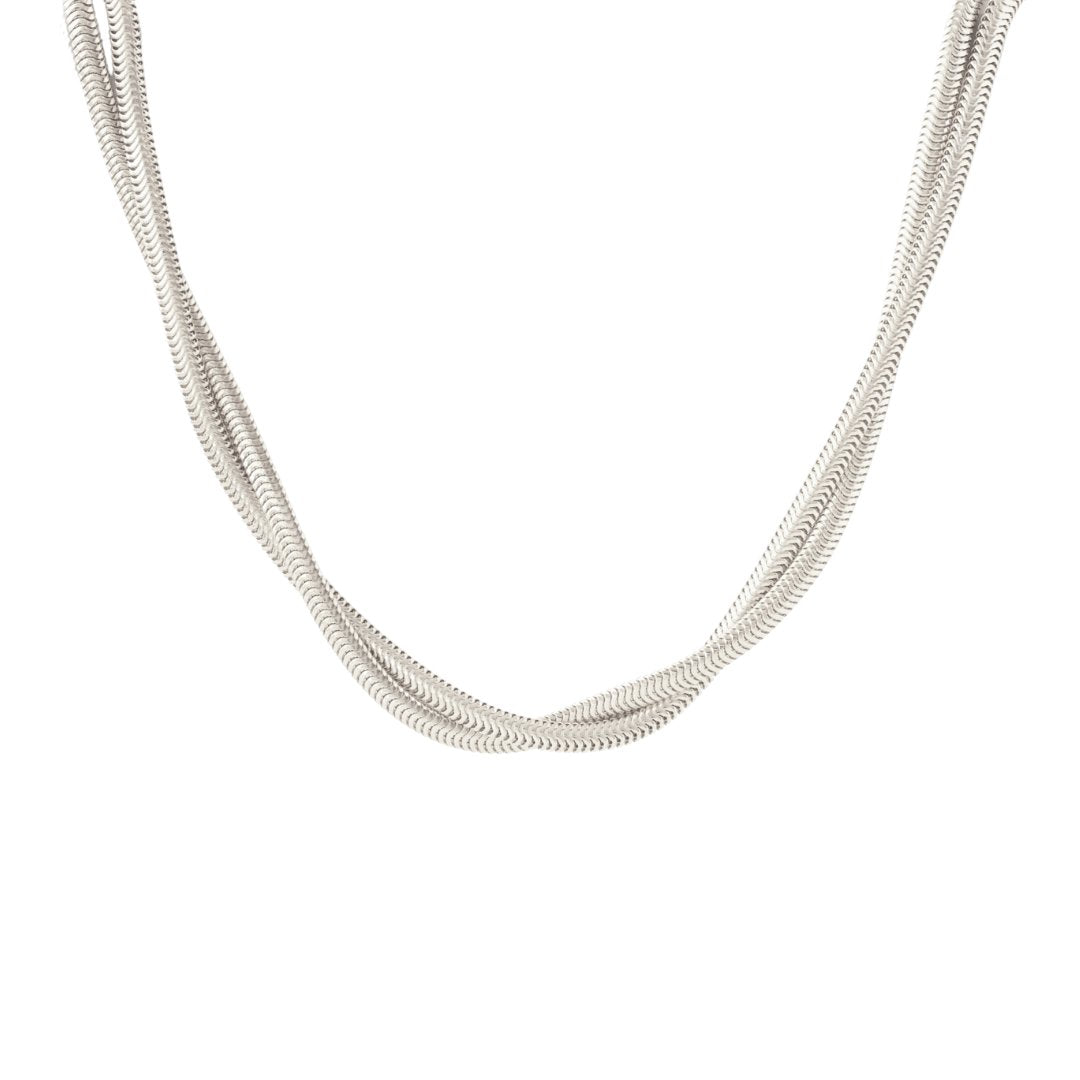 FEARLESS TWISTED COBRA NECKLACE - SILVER - SO PRETTY CARA COTTER