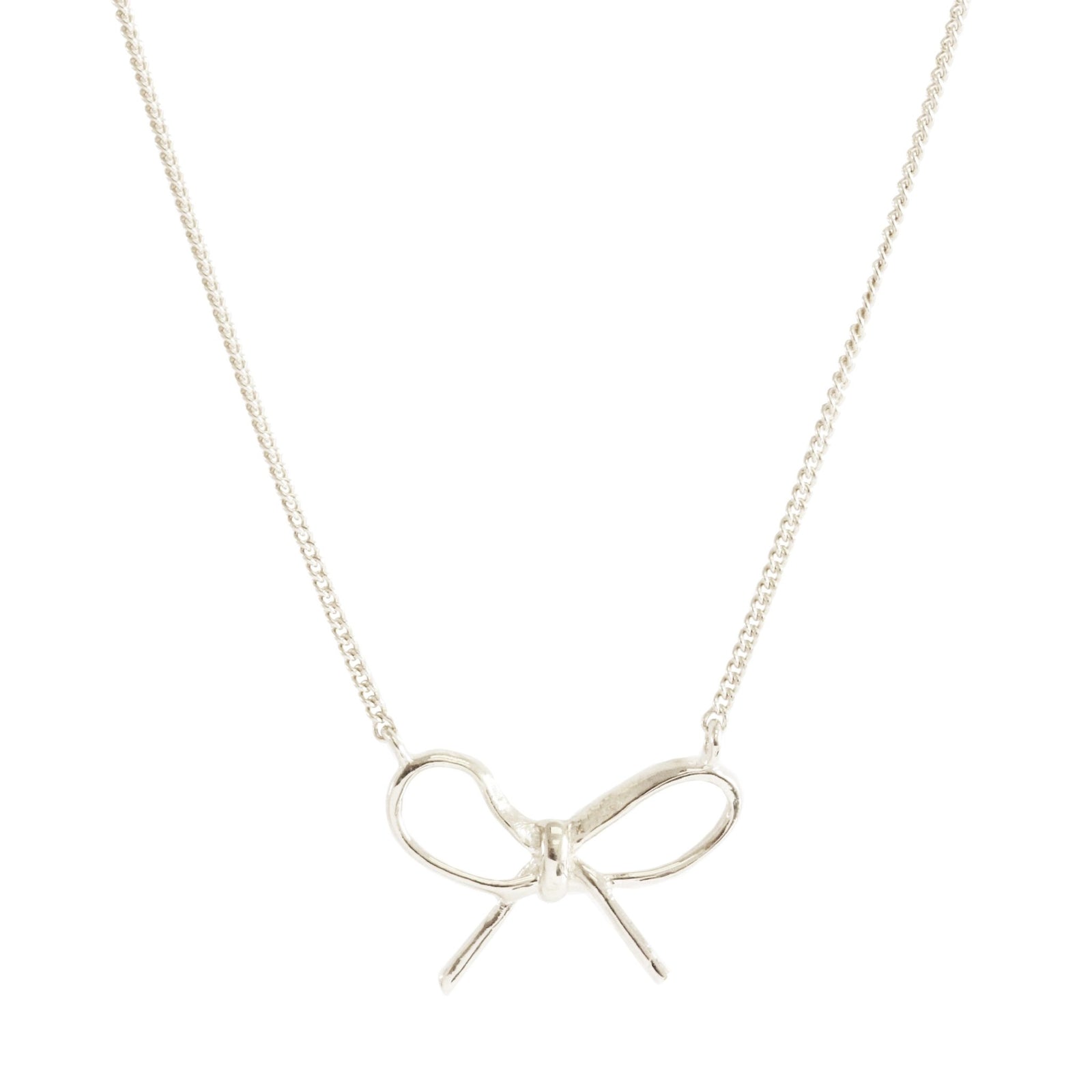 FRAICHE INSPIRE BOW NECKLACE - SILVER - SO PRETTY CARA COTTER