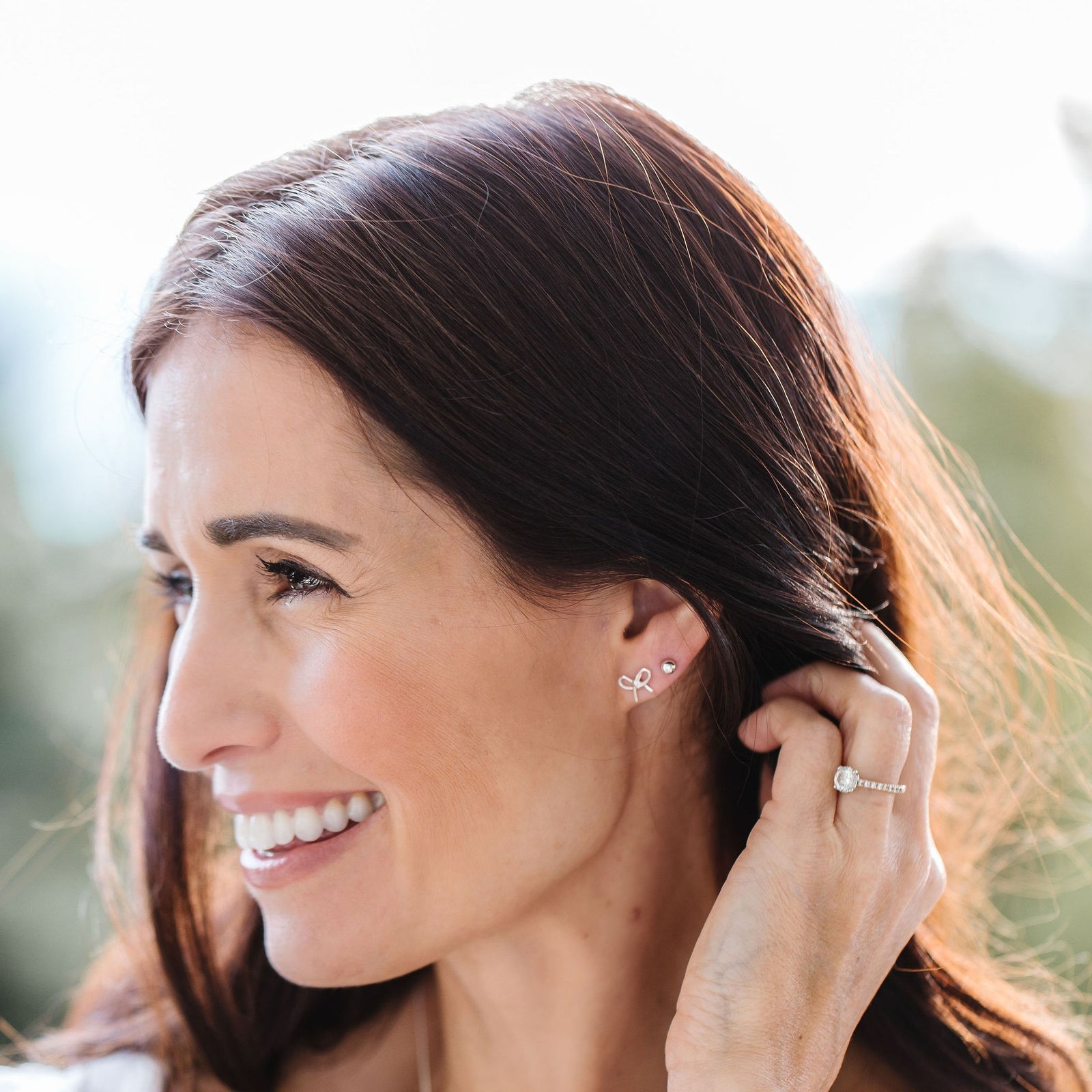 FRAICHE INSPIRE BOW STUDS - SILVER - SO PRETTY CARA COTTER