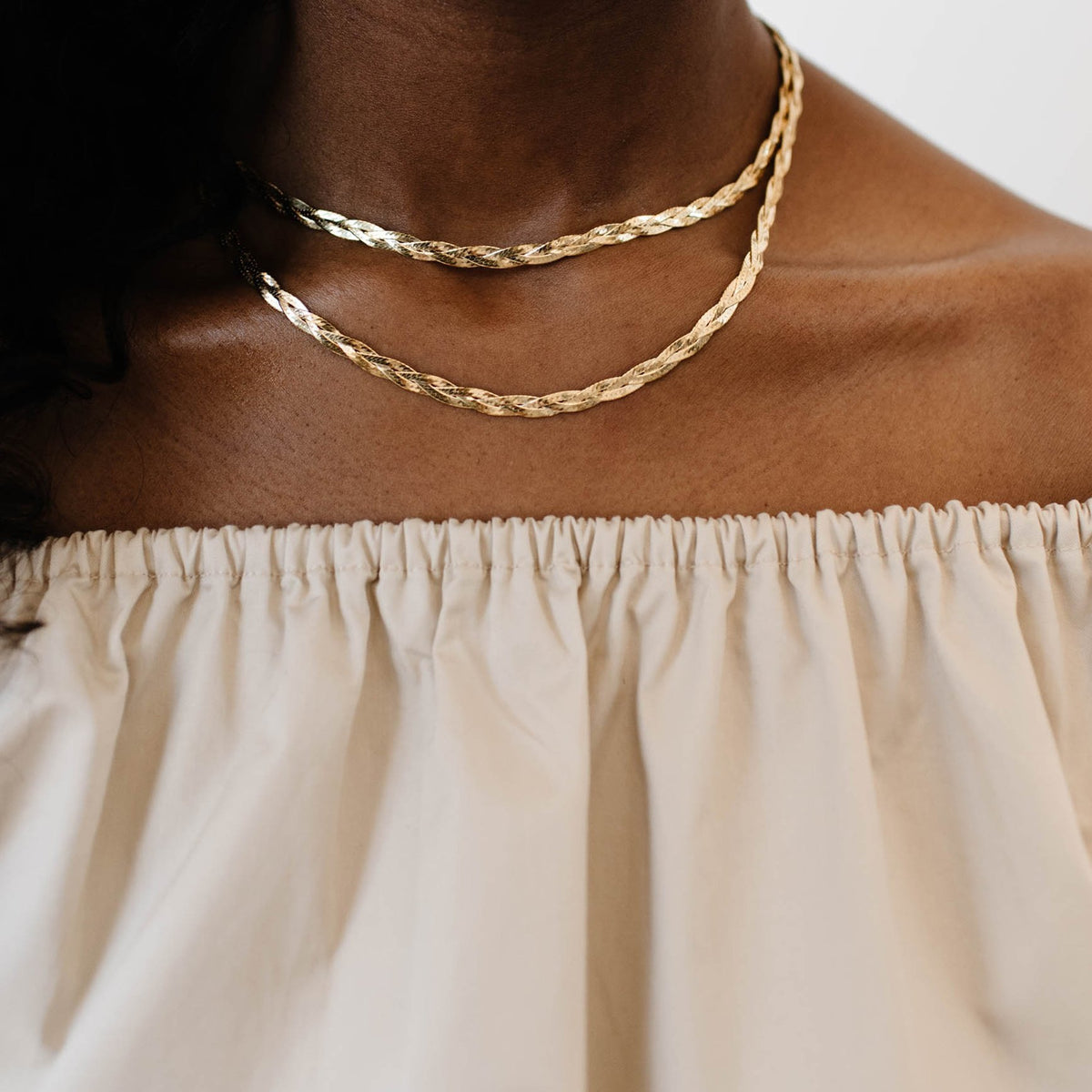 14K Yellow Gold Estate Braided Herringbone Necklace – Long's Jewelers