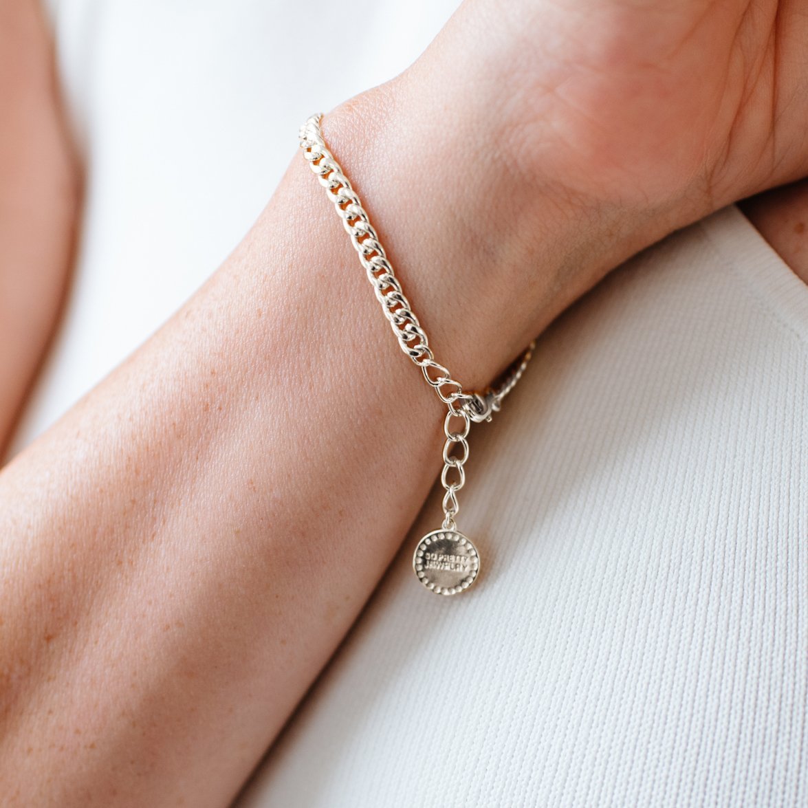 FRAICHE CABLE LINK BRACELET - SILVER - SO PRETTY CARA COTTER