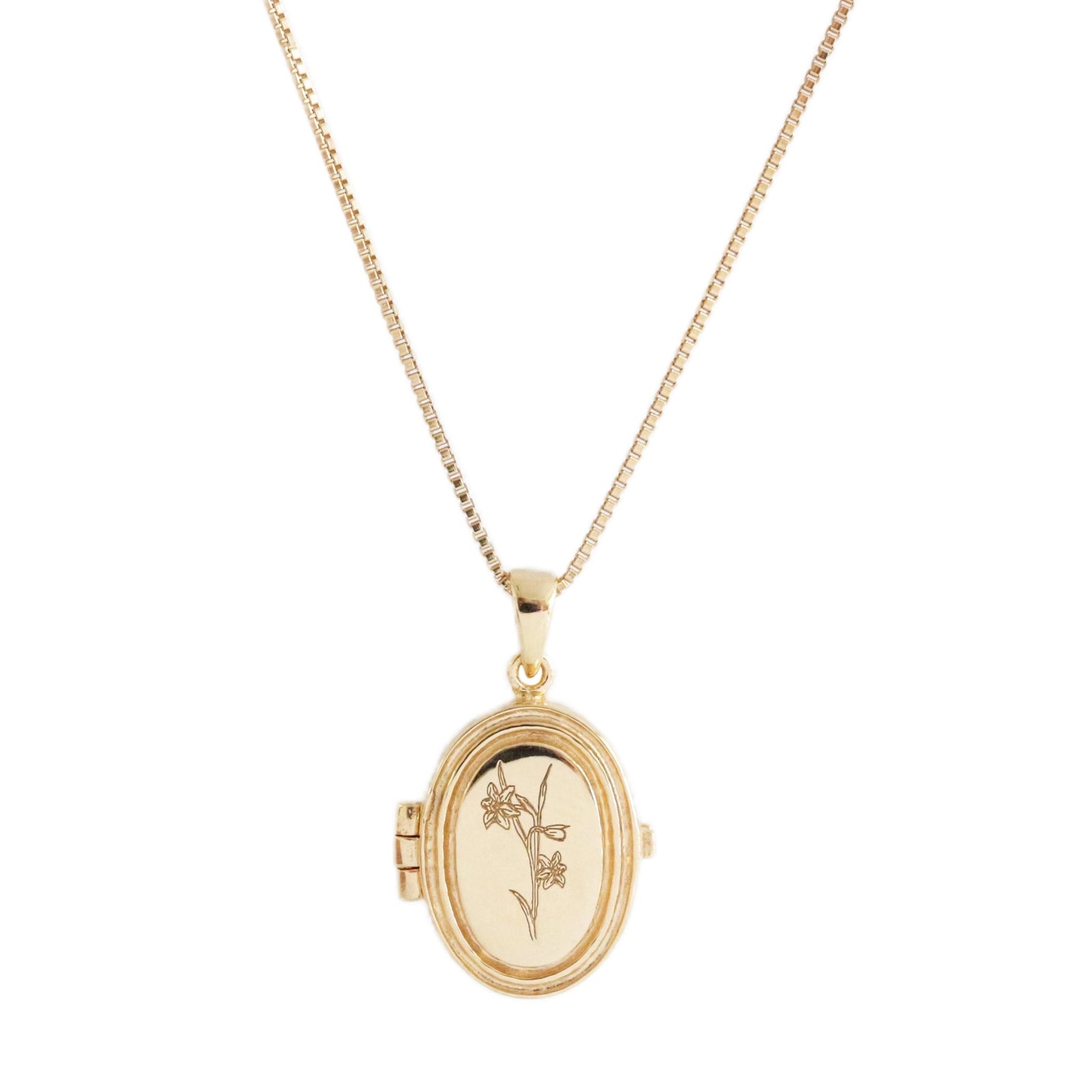 FRAICHE INSPIRE DAFFODIL LOCKET NECKLACE - GOLD - SO PRETTY CARA COTTER