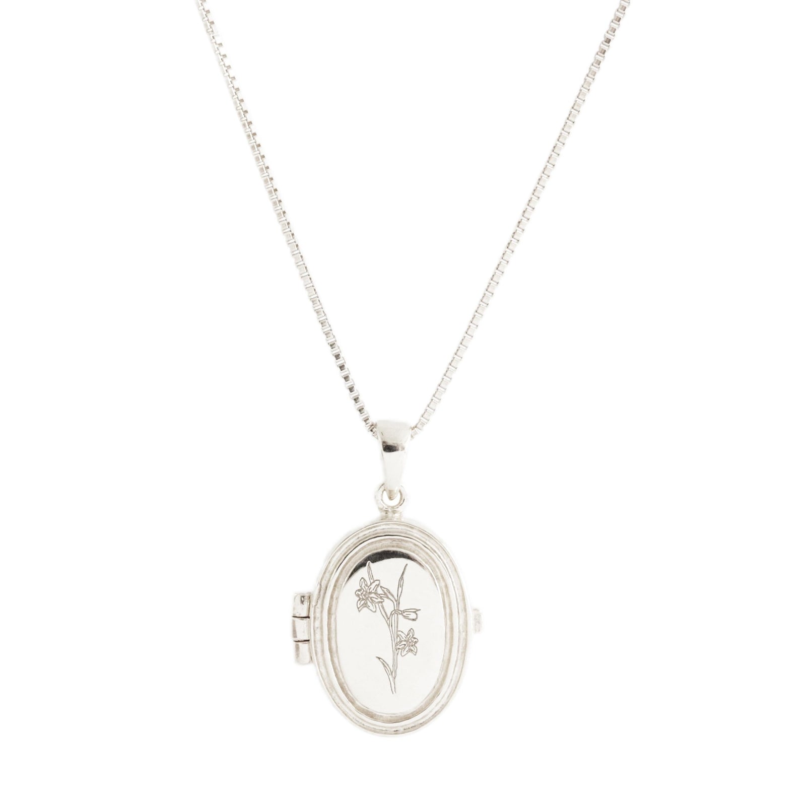 FRAICHE INSPIRE DAFFODIL LOCKET NECKLACE - SILVER - SO PRETTY CARA COTTER