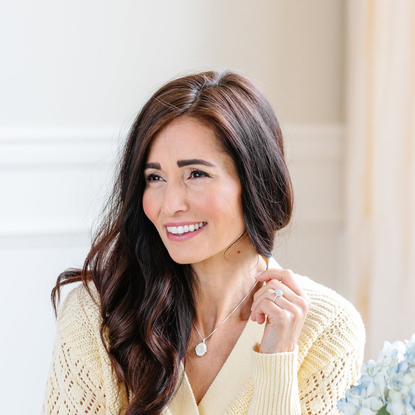 FRAICHE INSPIRE DAFFODIL LOCKET NECKLACE - SILVER - SO PRETTY CARA COTTER