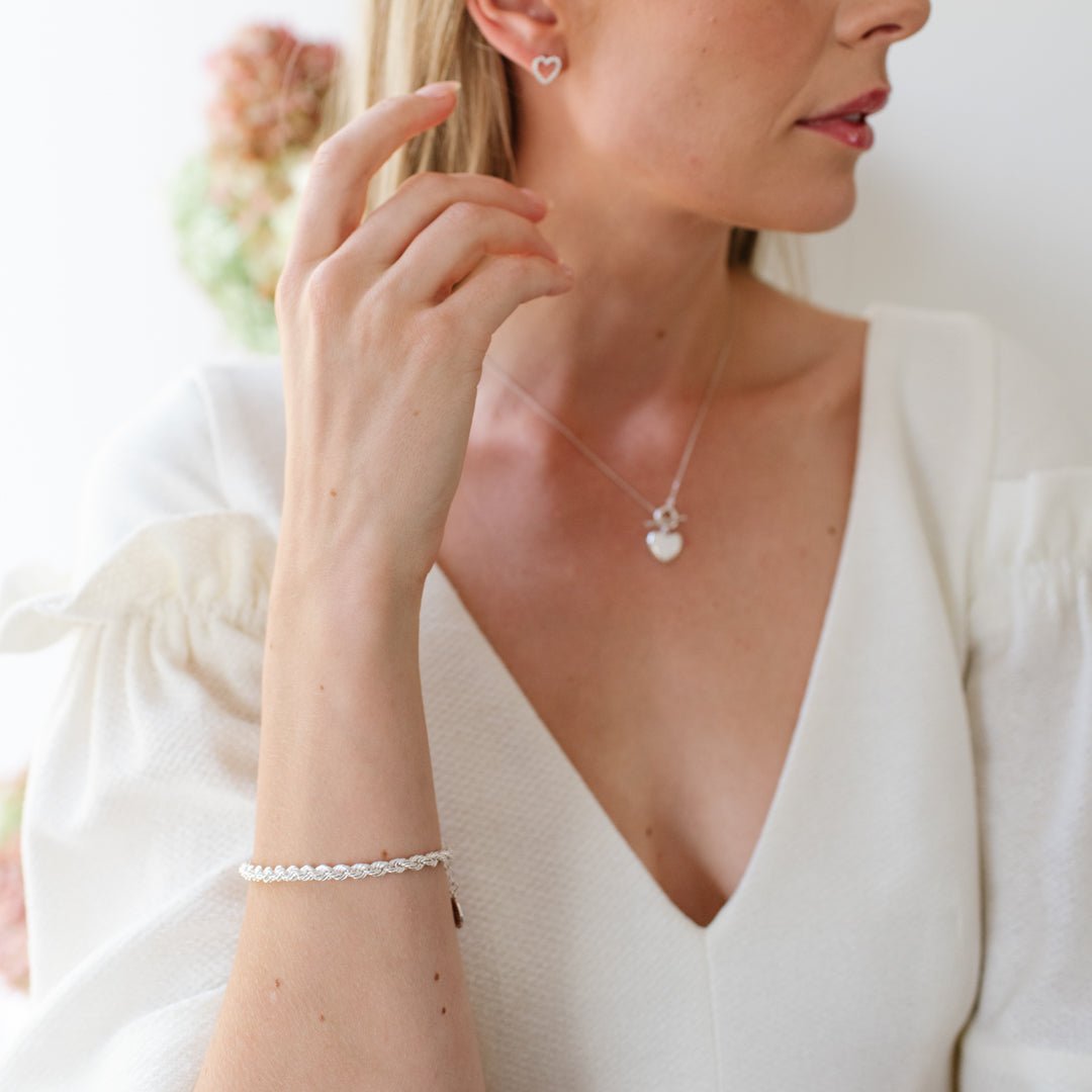 FRAICHE INSPIRE LUXE ROPE BRACELET - SILVER - SO PRETTY CARA COTTER