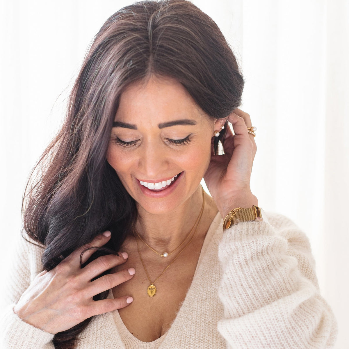 FRAICHE INSPIRE MINI SOLITAIRE NECKLACE - PEARL &amp; SILVER - SO PRETTY CARA COTTER