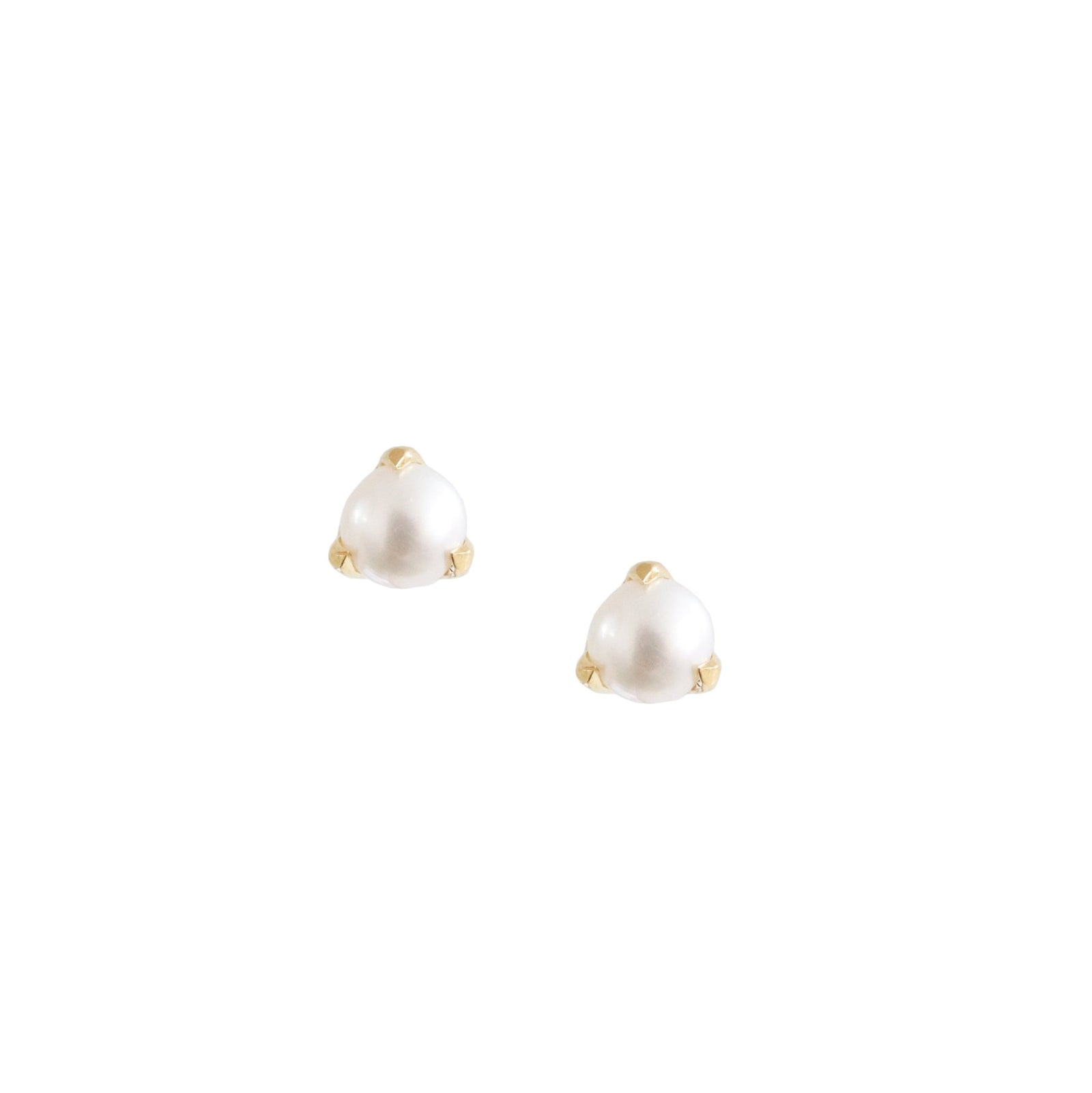 FRAICHE INSPIRE MINI SOLITAIRE STUDS - PEARL & GOLD - SO PRETTY CARA COTTER