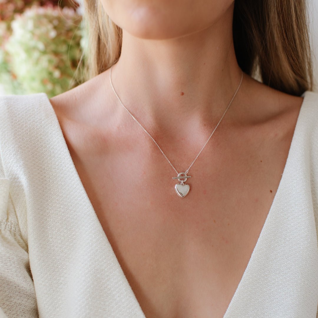 FRAICHE INSPIRE MINI SWEETHEART LOCKET NECKLACE - SILVER - SO PRETTY CARA COTTER