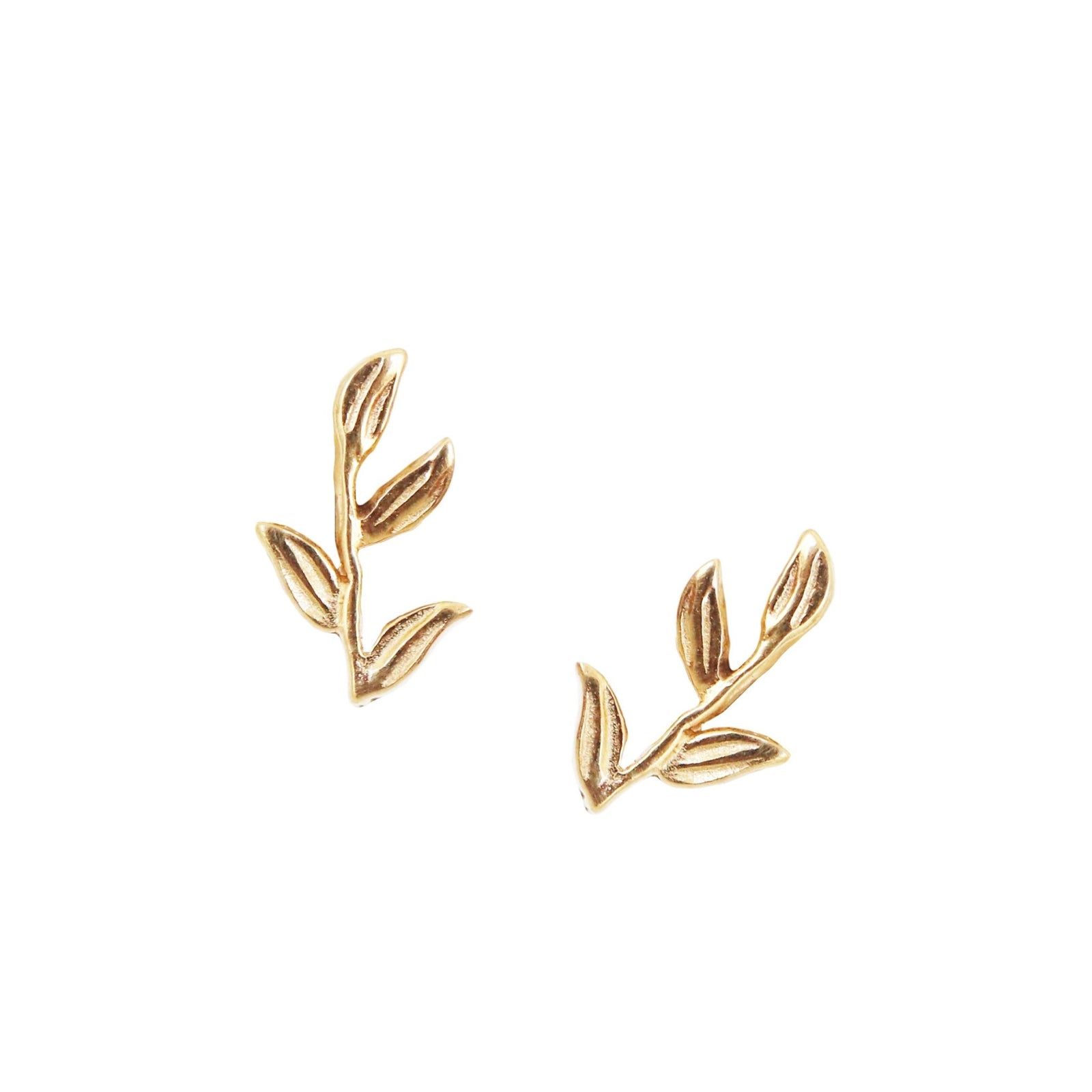 FRAICHE INSPIRE OLIVE LEAF STUDS - GOLD - SO PRETTY CARA COTTER