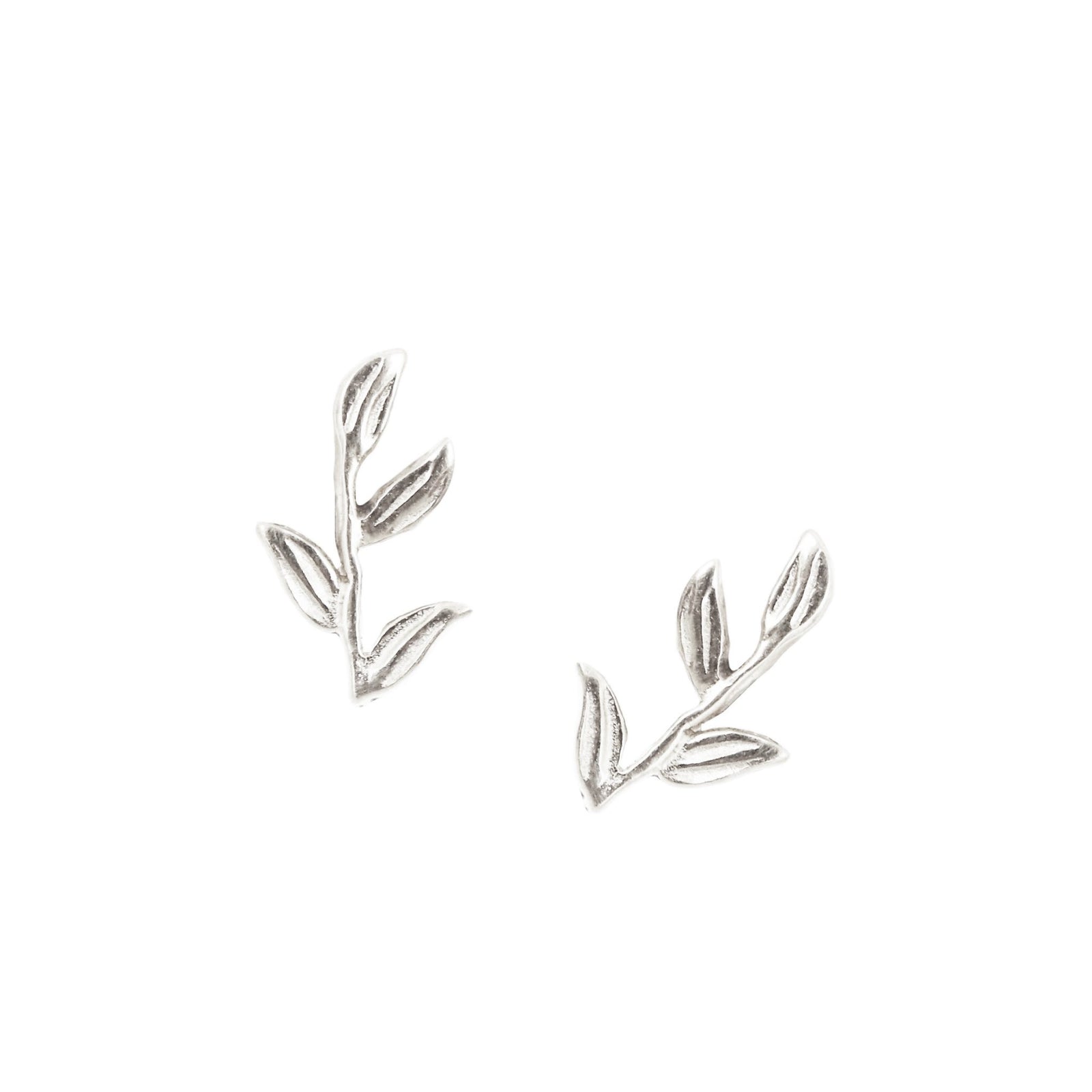 FRAICHE INSPIRE OLIVE LEAF STUDS - SILVER - SO PRETTY CARA COTTER