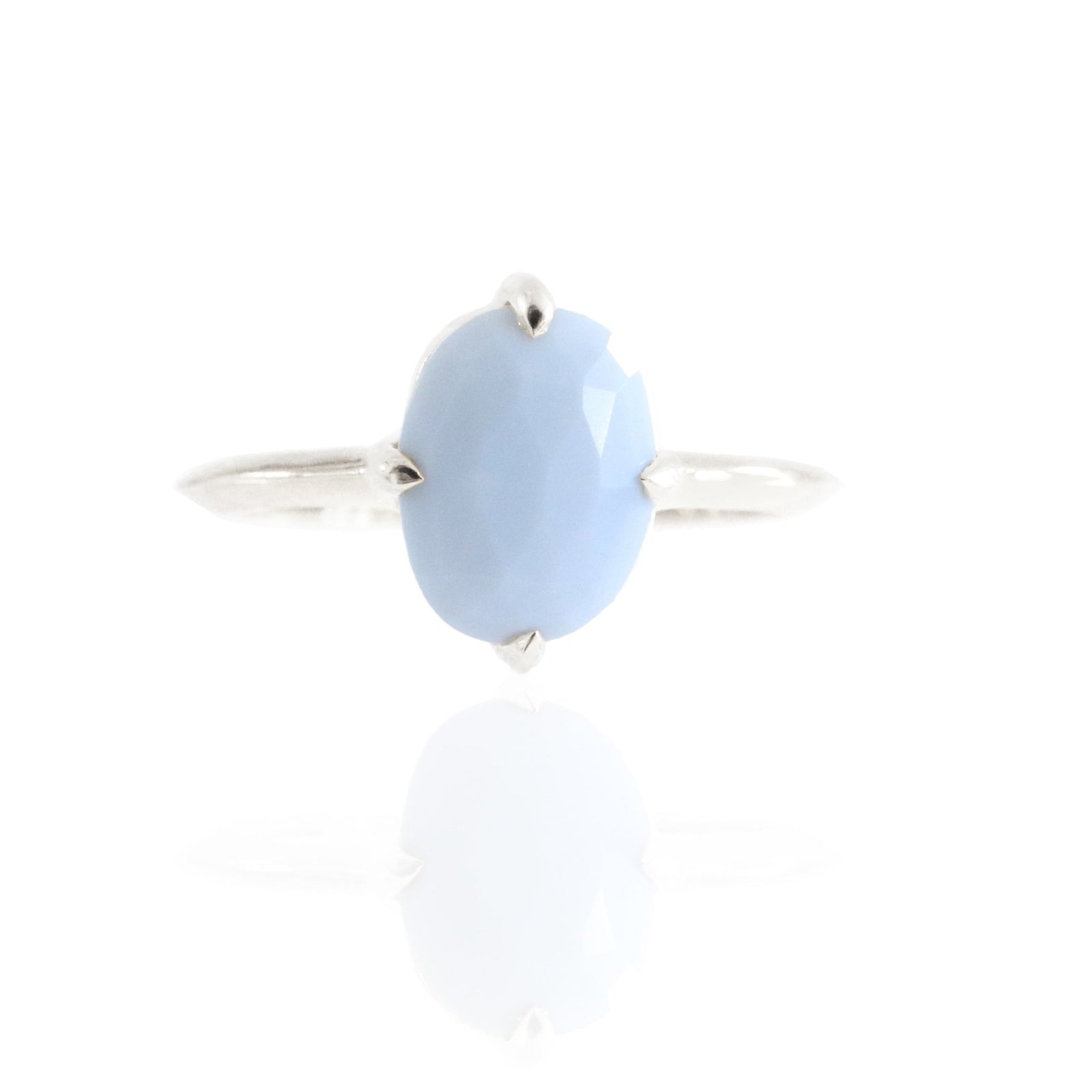 FRAICHE INSPIRE OVAL SOLITAIRE RING - BLUE OPAL & SILVER - SO PRETTY CARA COTTER