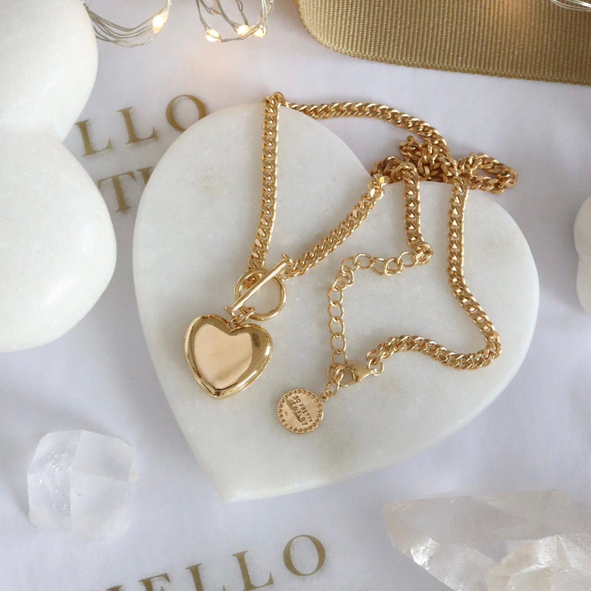 FRAICHE INSPIRE SWEETHEART LOCKET NECKLACE - GOLD - SO PRETTY CARA COTTER
