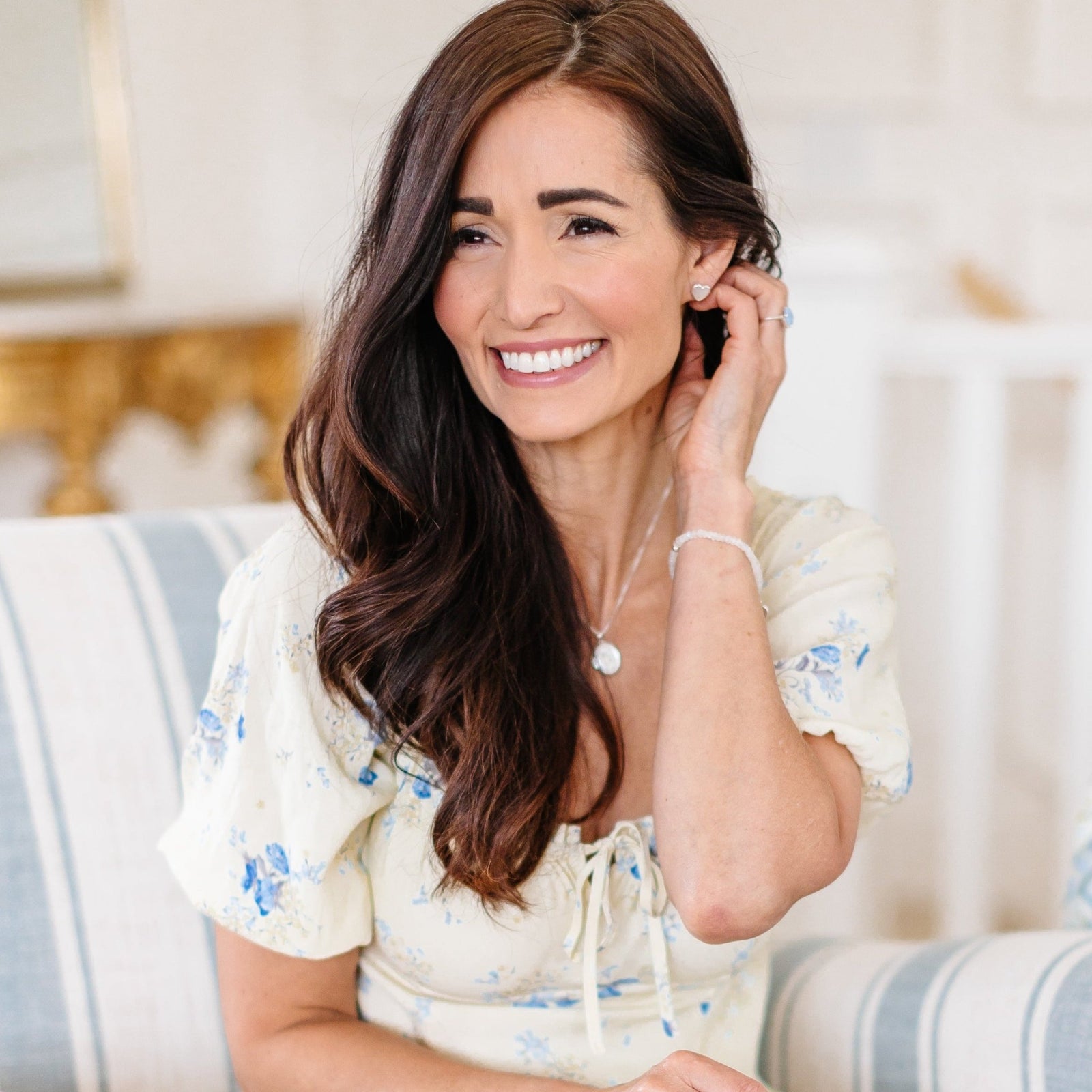 FRAICHE INSPIRE SWEETHEART STUDS - MOTHER OF PEARL & SILVER - SO PRETTY CARA COTTER