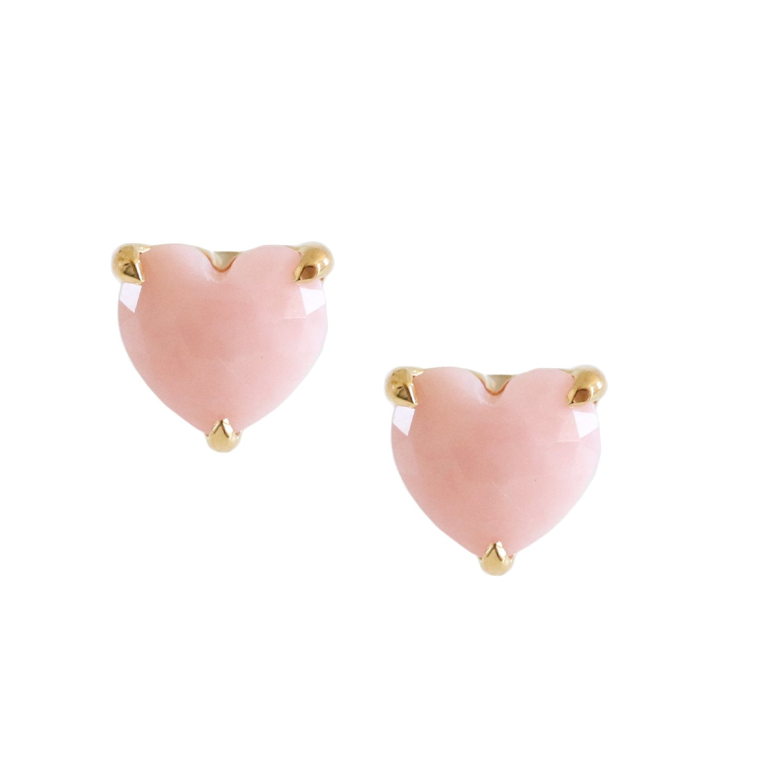 FRAICHE INSPIRE SWEETHEART STUDS - PINK OPAL & GOLD - SO PRETTY CARA COTTER
