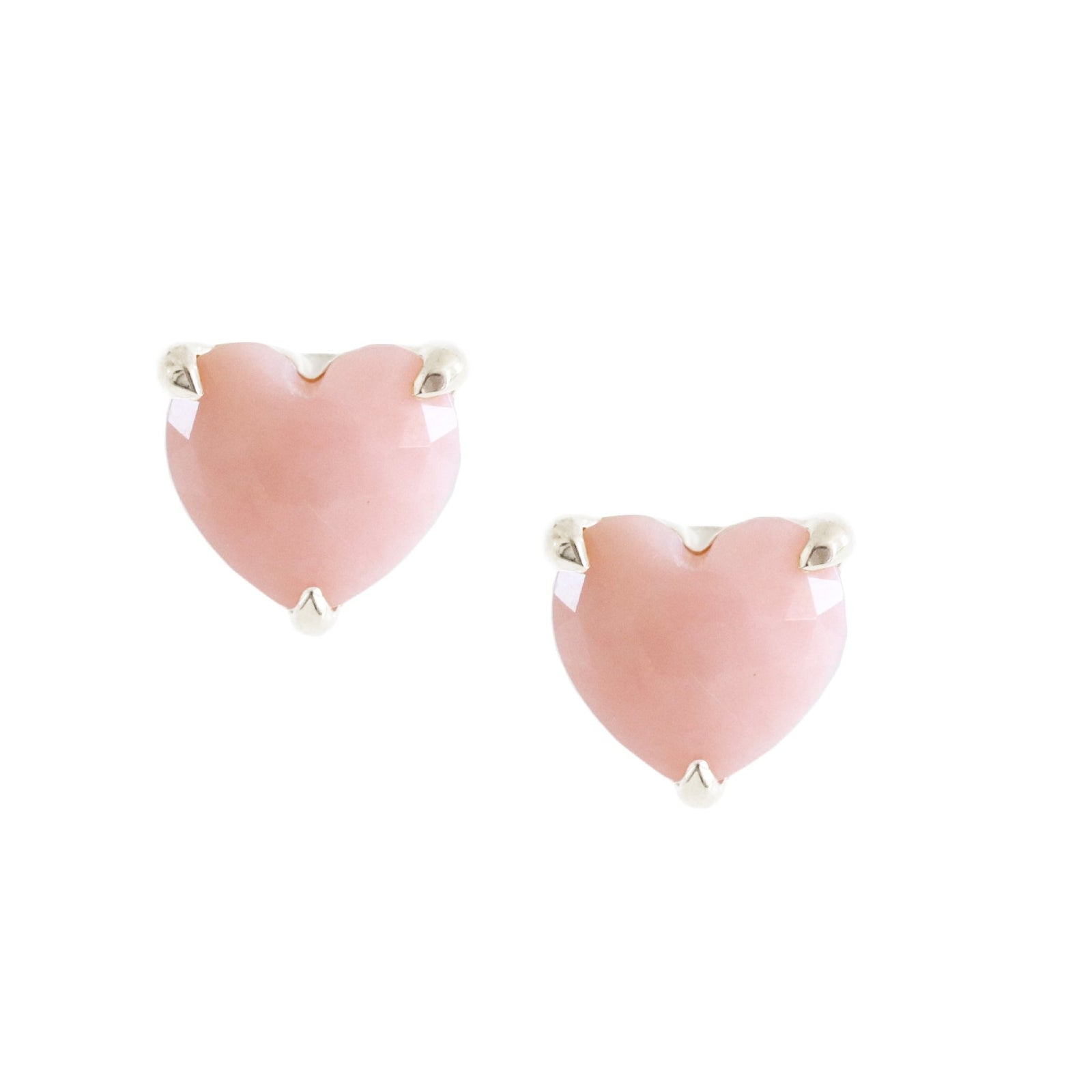 FRAICHE INSPIRE SWEETHEART STUDS - PINK OPAL & SILVER - SO PRETTY CARA COTTER