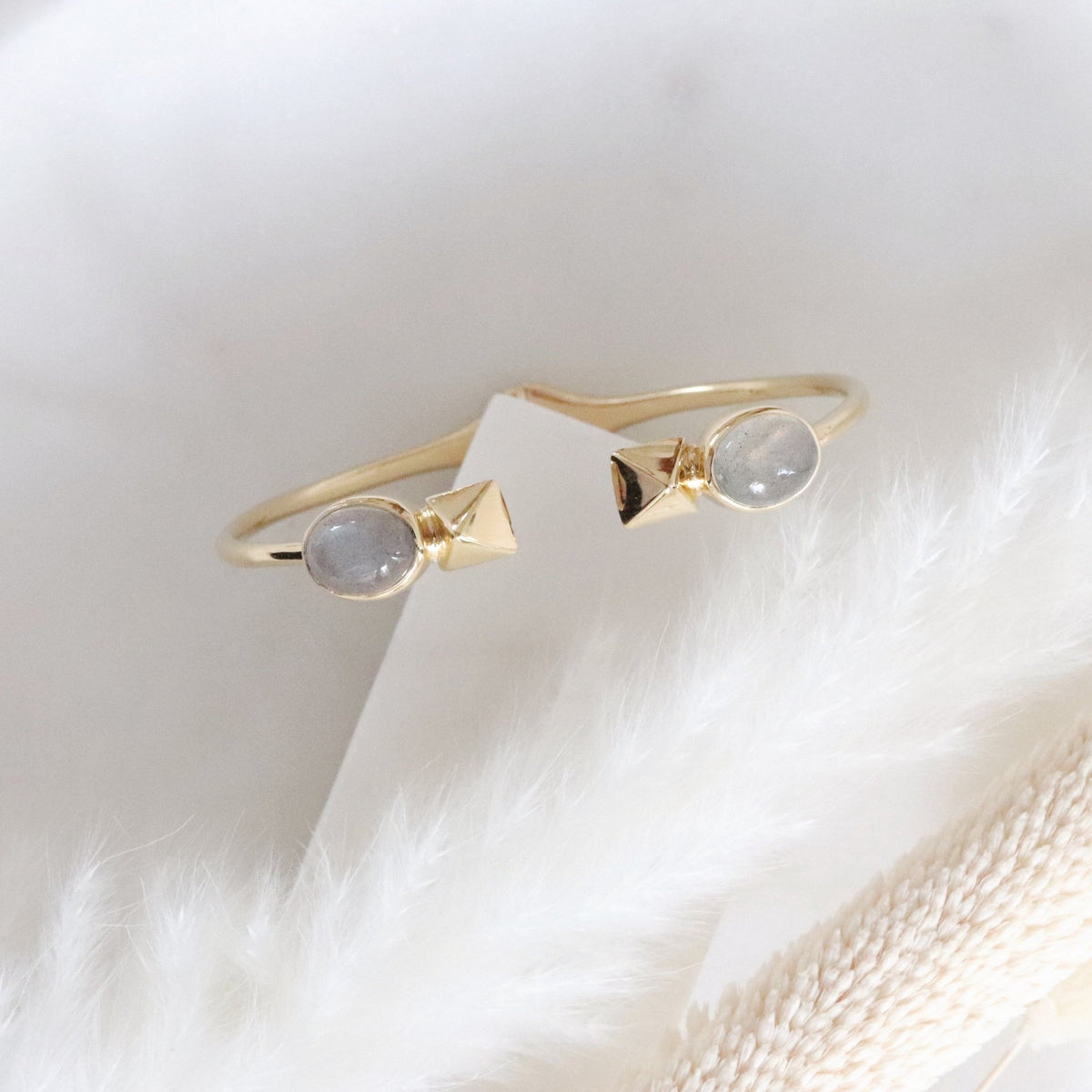 GLEE CUFF - LABRADORITE &amp; GOLD - SO PRETTY CARA COTTER